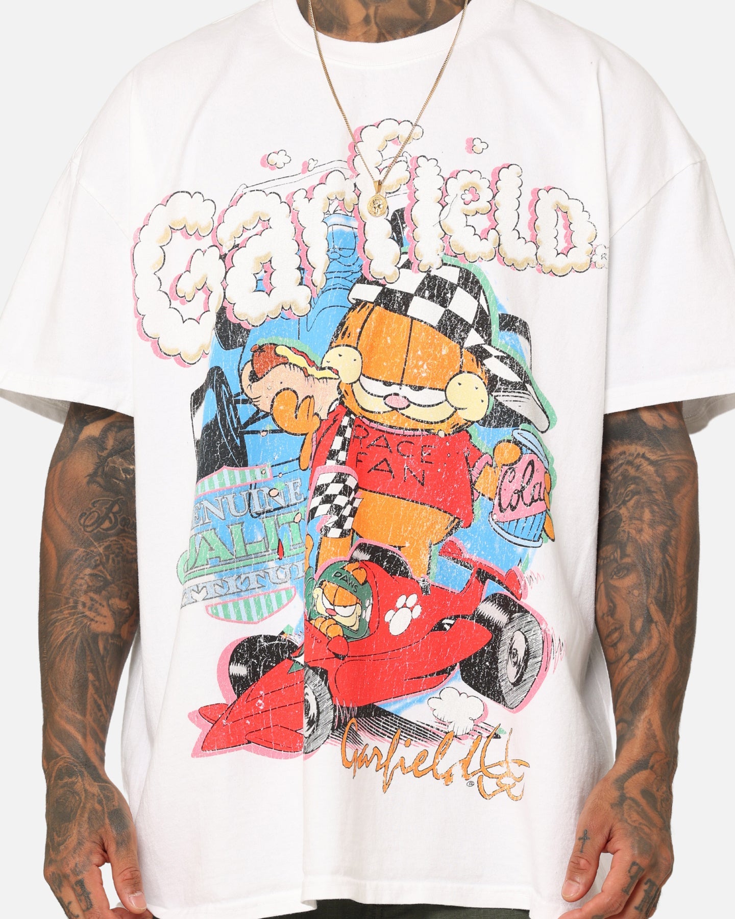 American Thrift X Garfield Race Heavyweight T-Shirt White