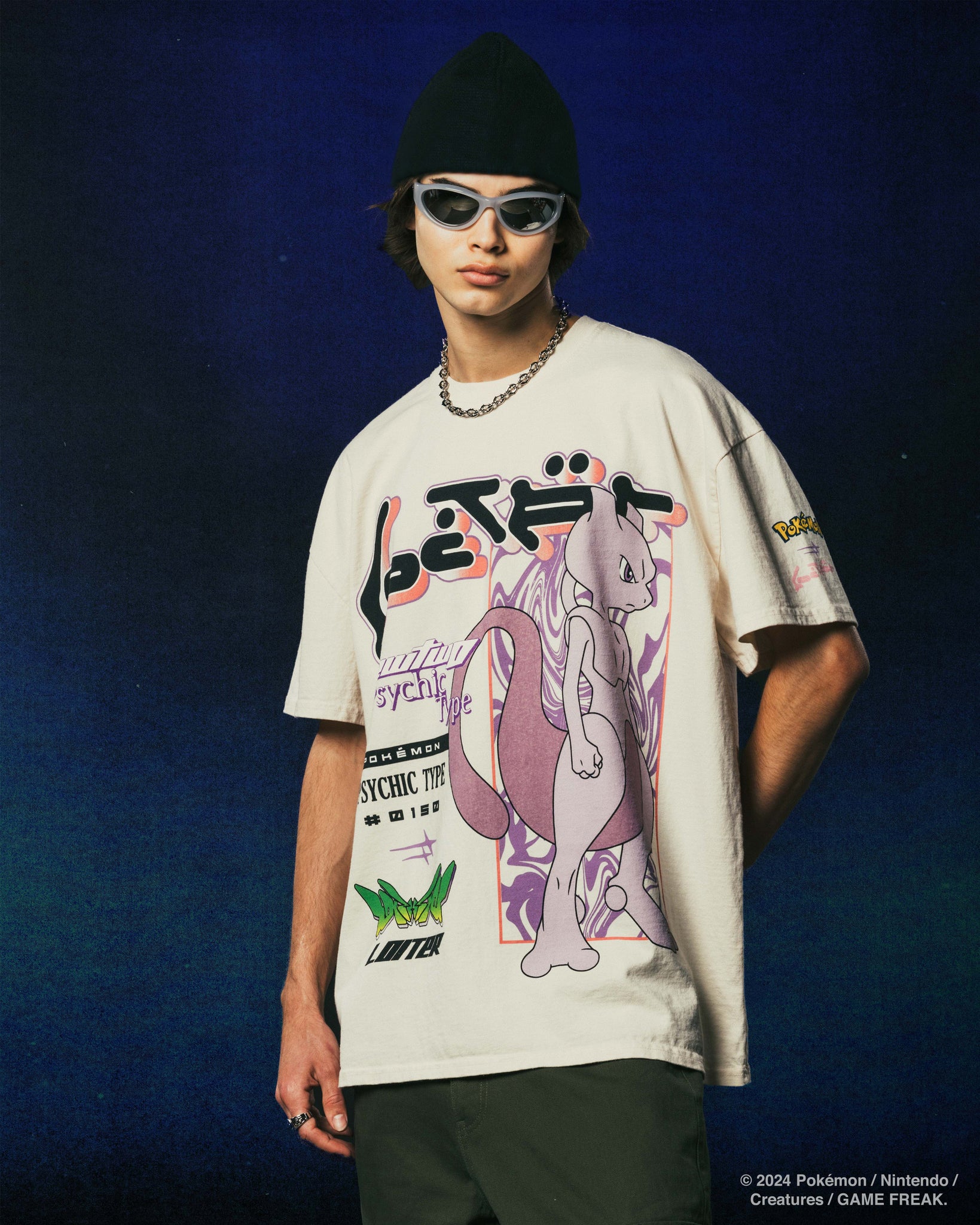 Pokémon By Loiter Mewtwo Heavyweight T-Shirt Off White