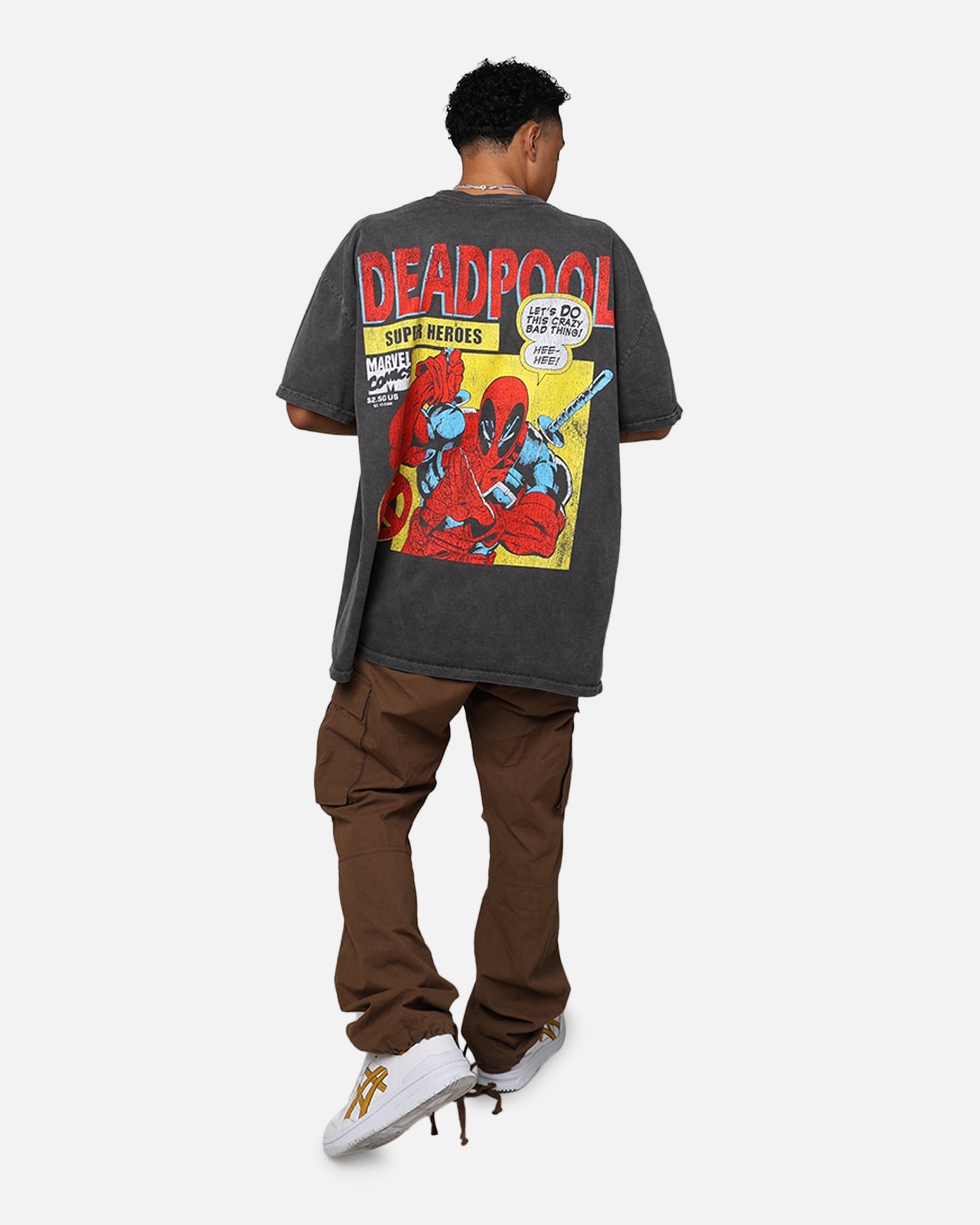 Marvel Deadpool Comic Heavyweight T-Shirt Black Wash