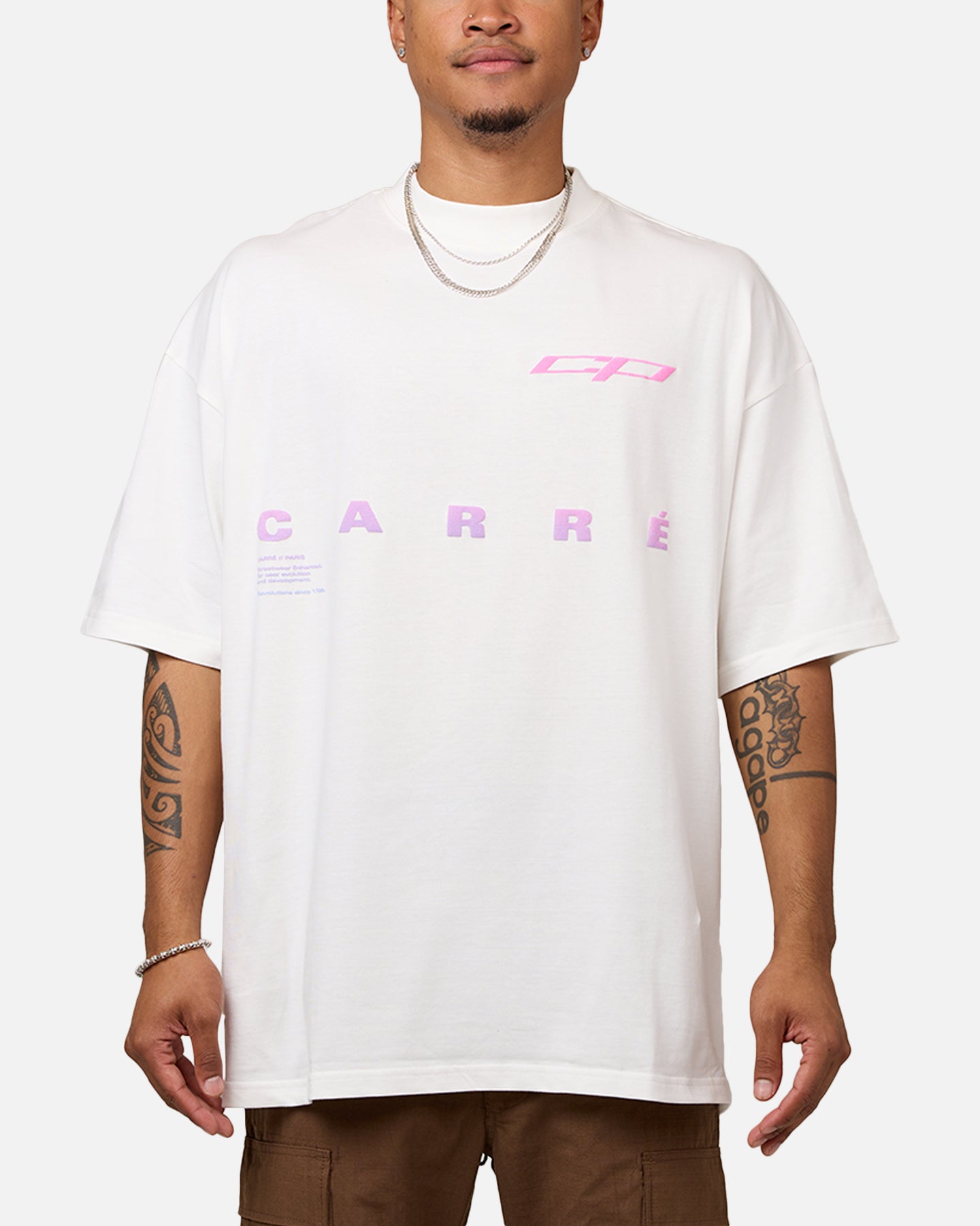 Carre Enhanced Grad Mock T-Shirt Off White