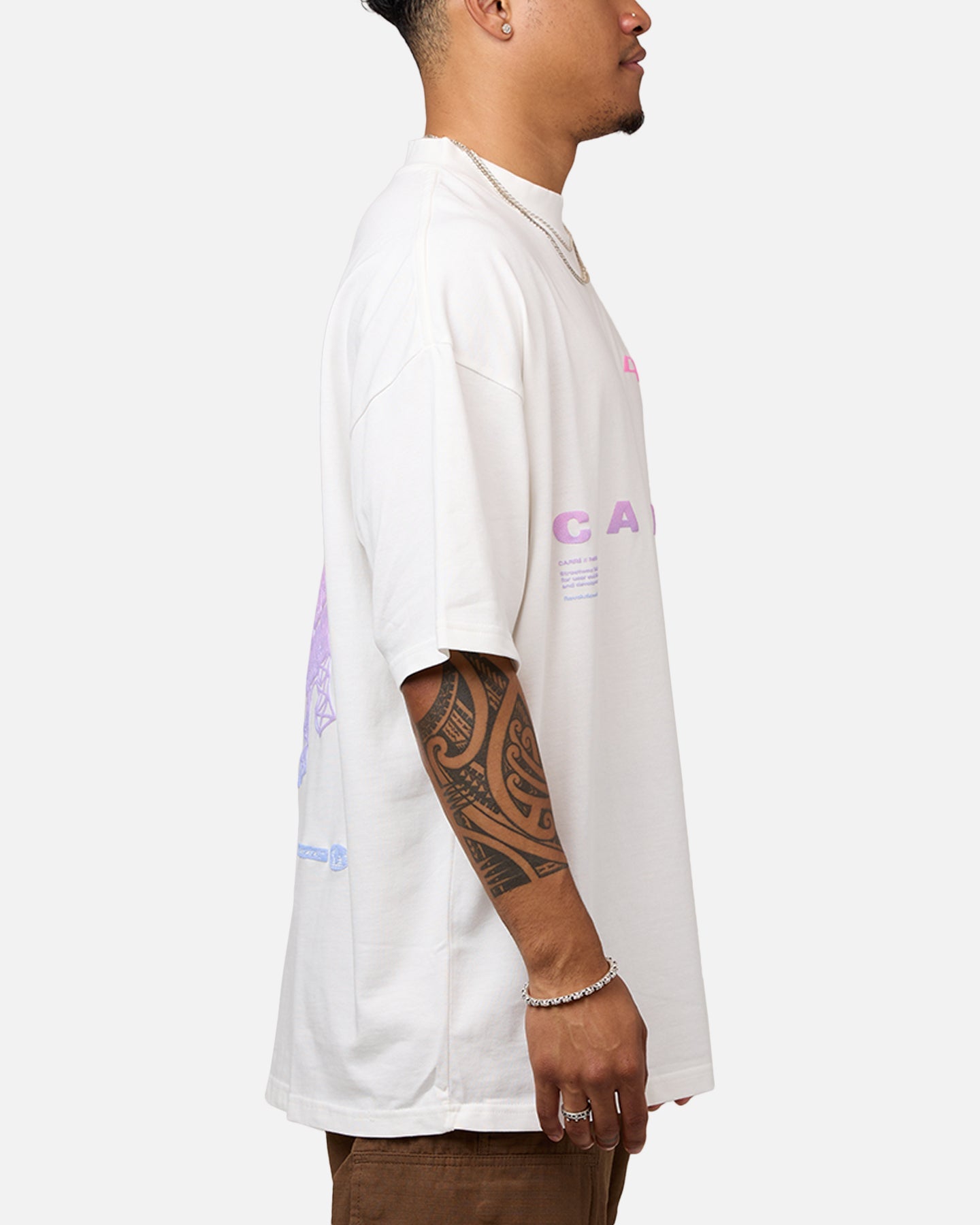 Carre Enhanced Grad Mock T-Shirt Off White