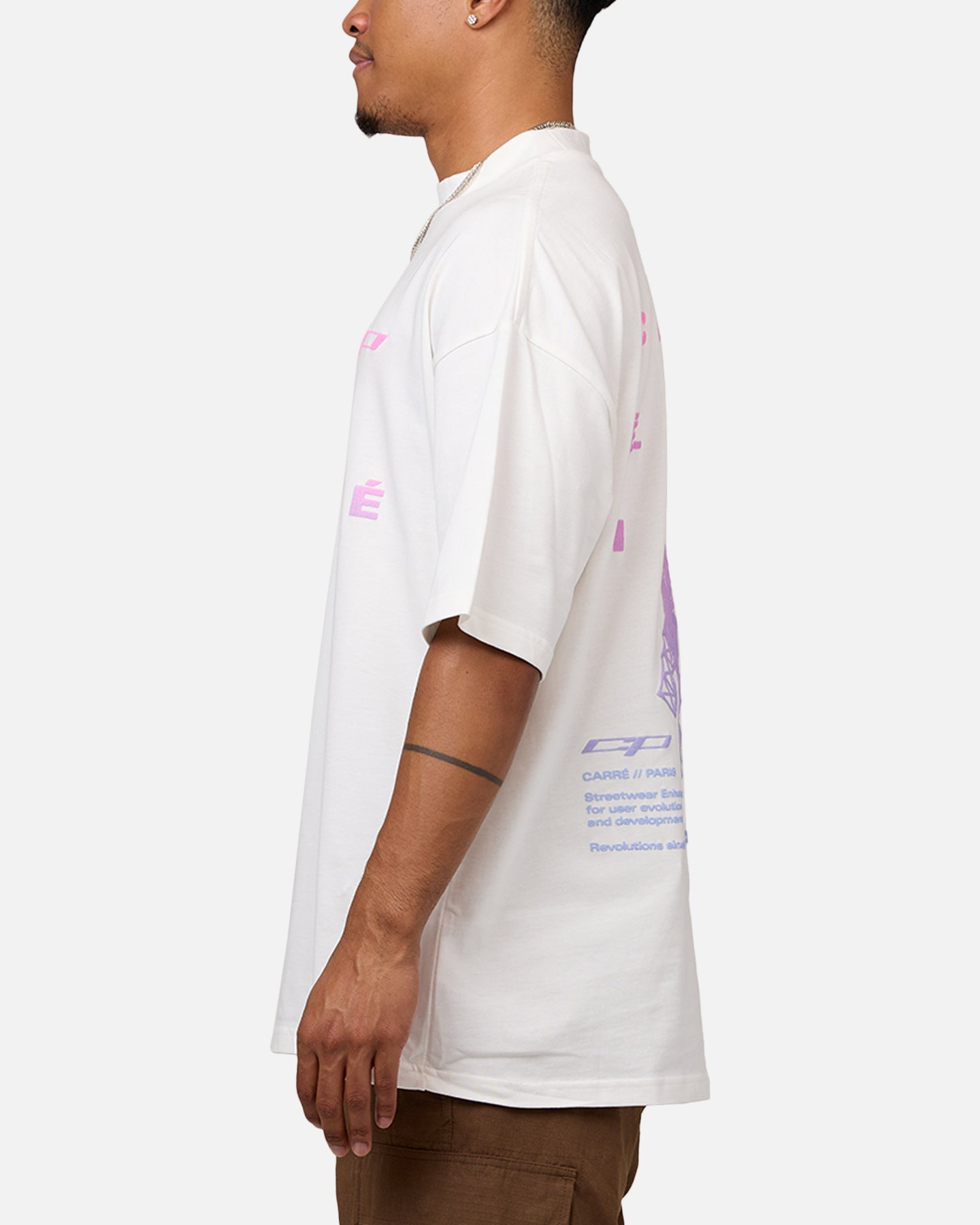 Carre Enhanced Grad Mock T-Shirt Off White