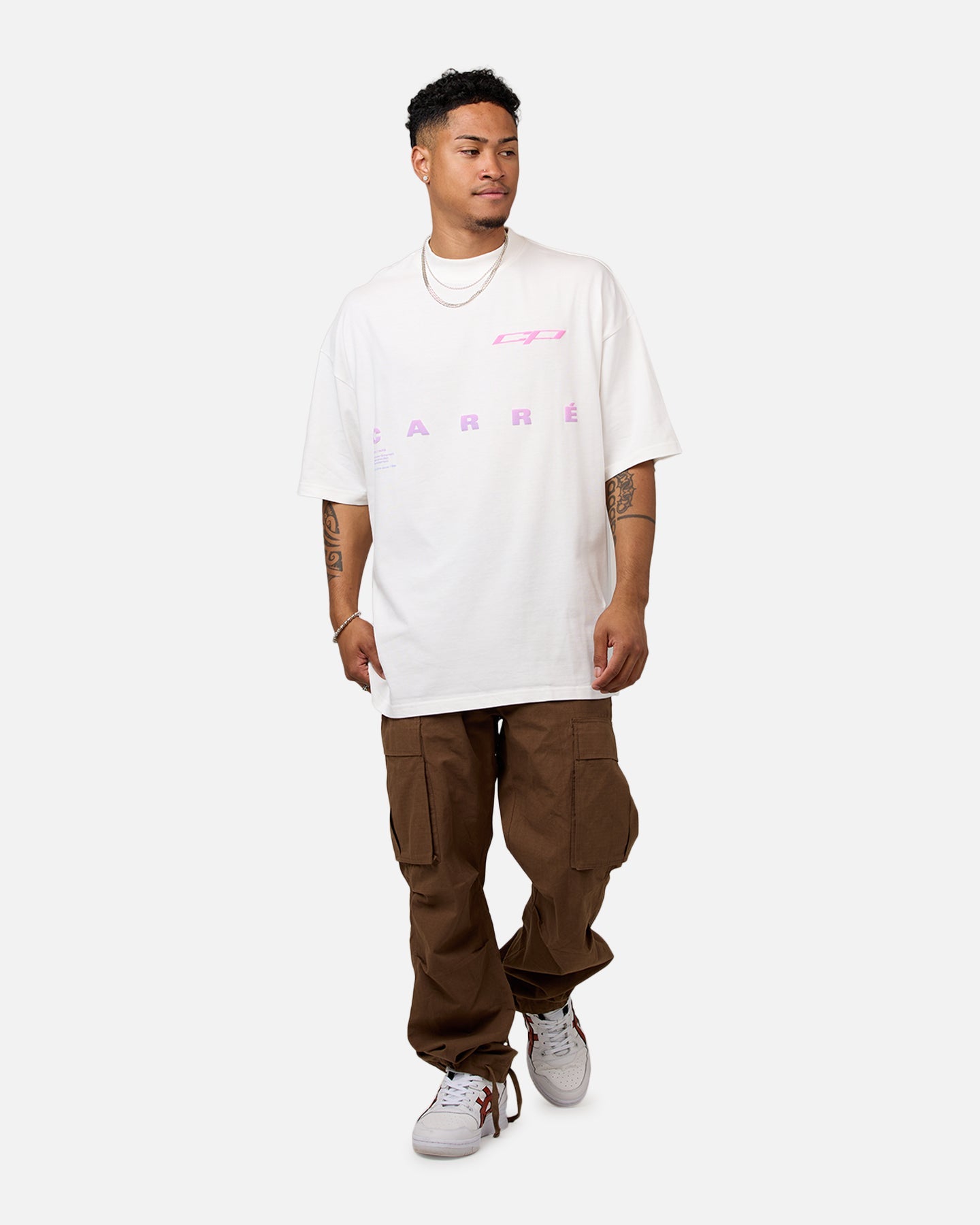 Carre Enhanced Grad Mock T-Shirt Off White