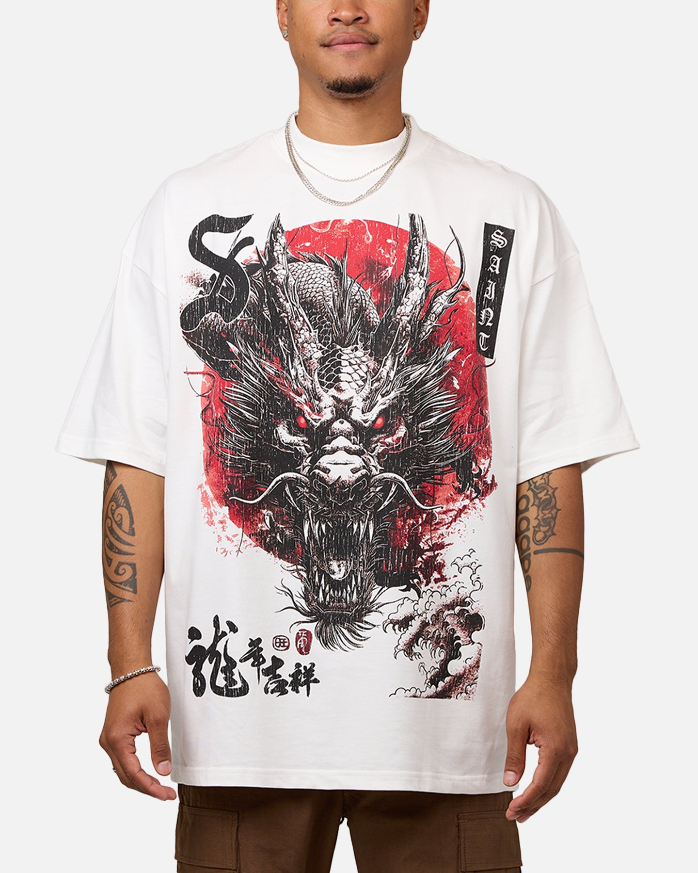 Saint Morta Year Of The Dragon Mock T-Shirt Off White