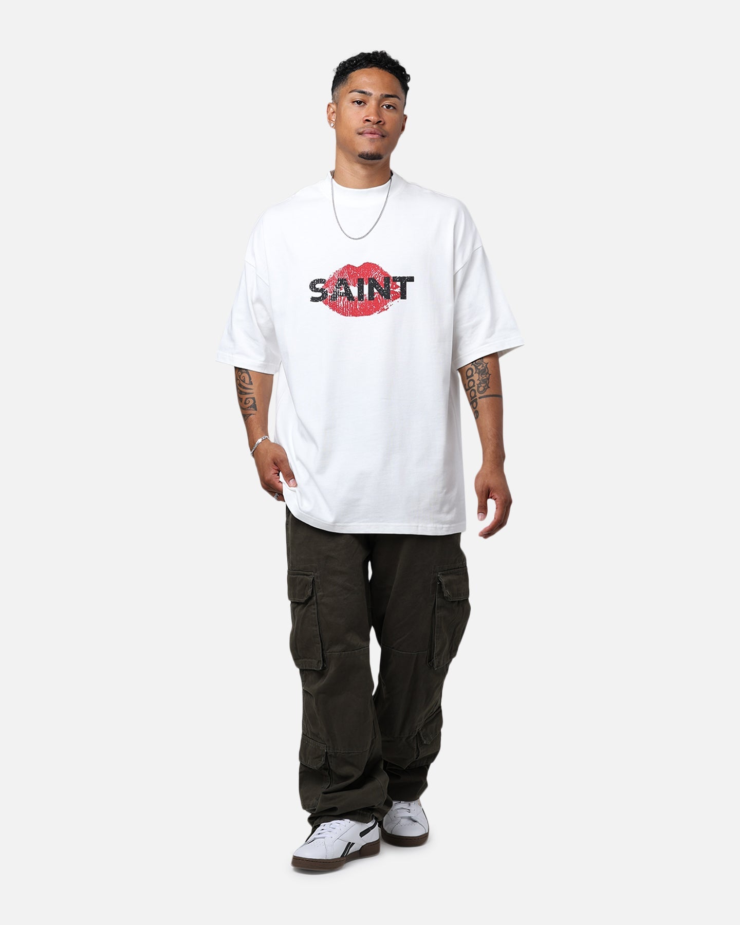 Saint Morta Love Helpline Mock T-Shirt Off-White