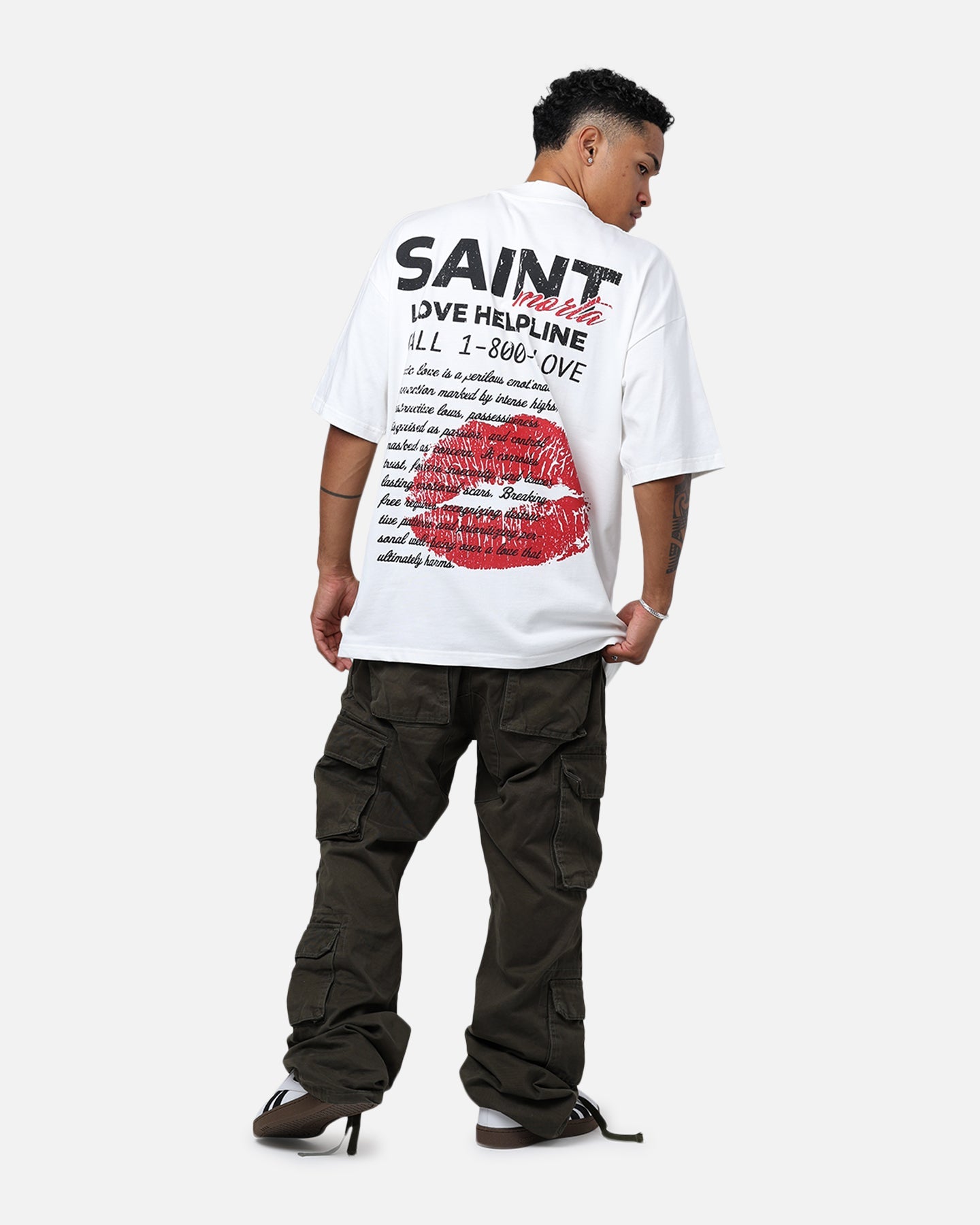 Saint Morta Love Helpline Mock T-Shirt Off-White