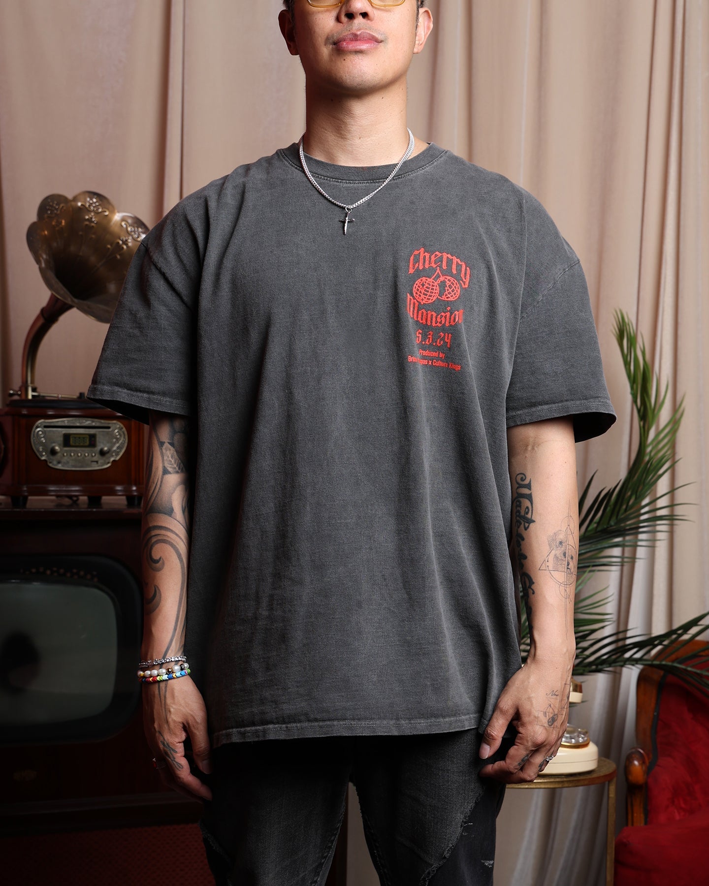 Culture Kings X Brian Puspos T-Shirt Black Wash