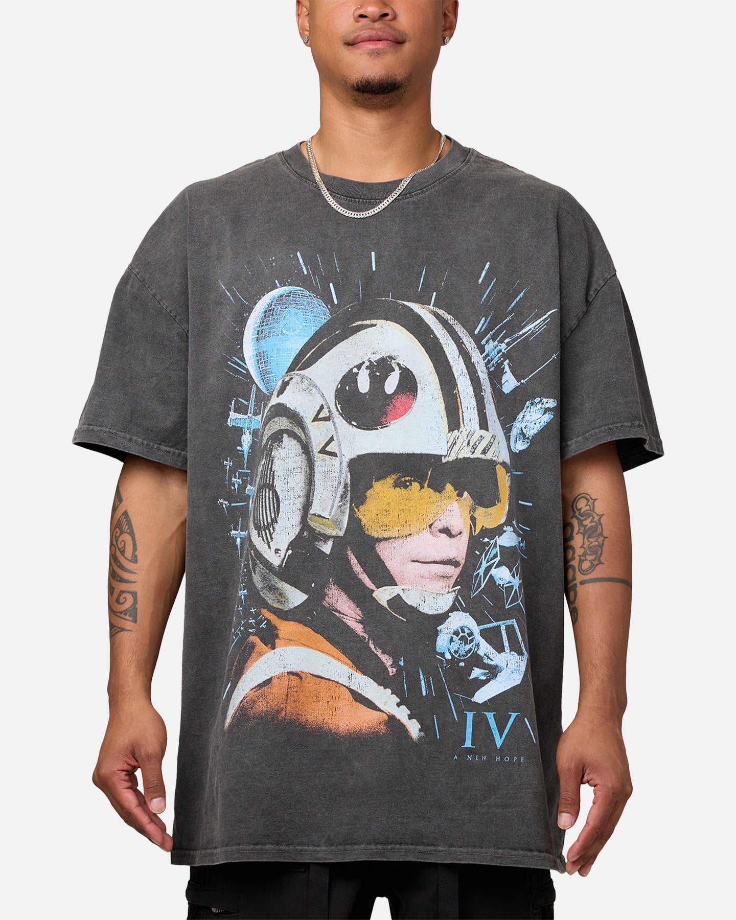 Star Wars Episode IV '77 Heavyweight Vintage T-Shirt Black Wash