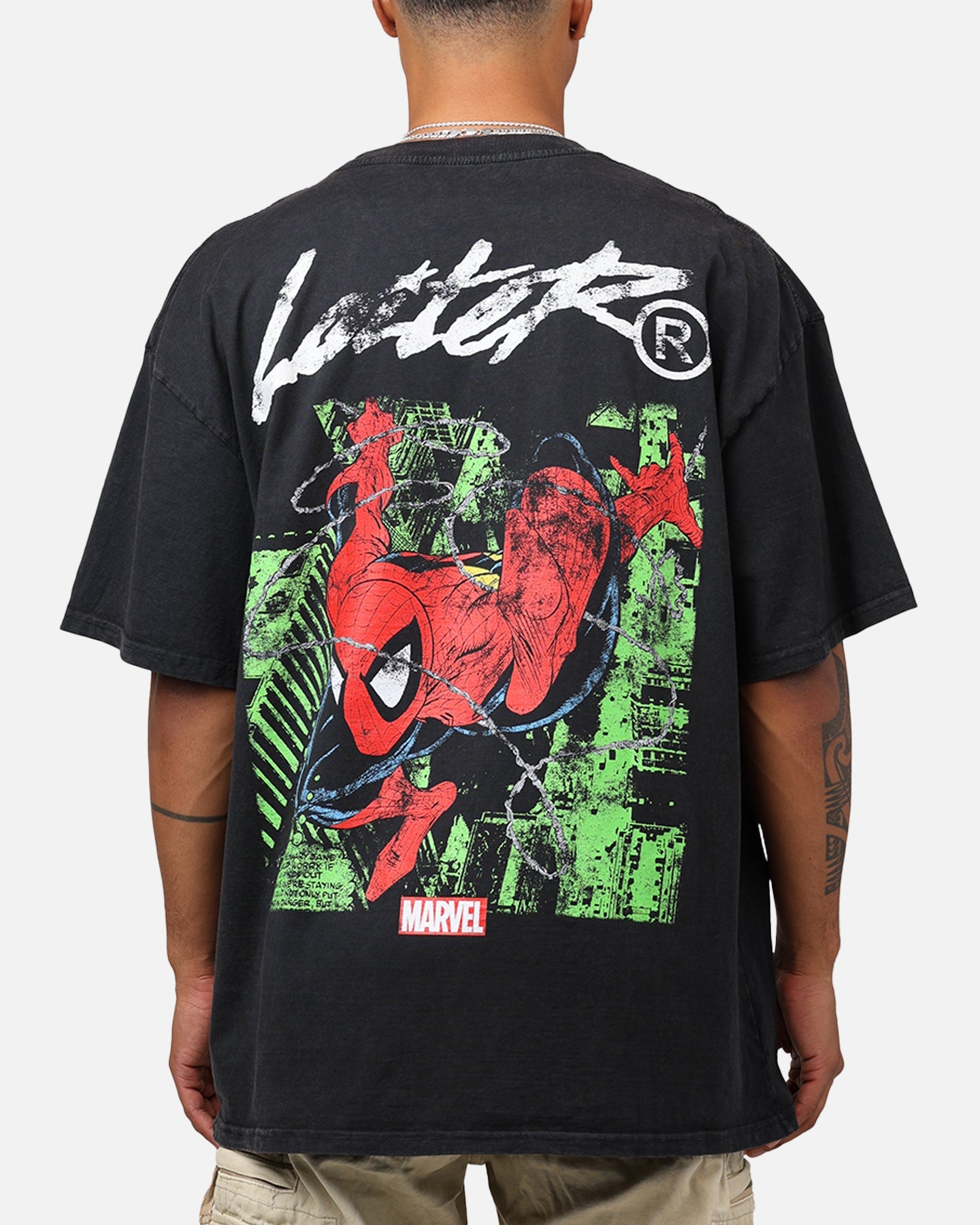 Marvel Spider-Man T-Shirt Black Acidwash