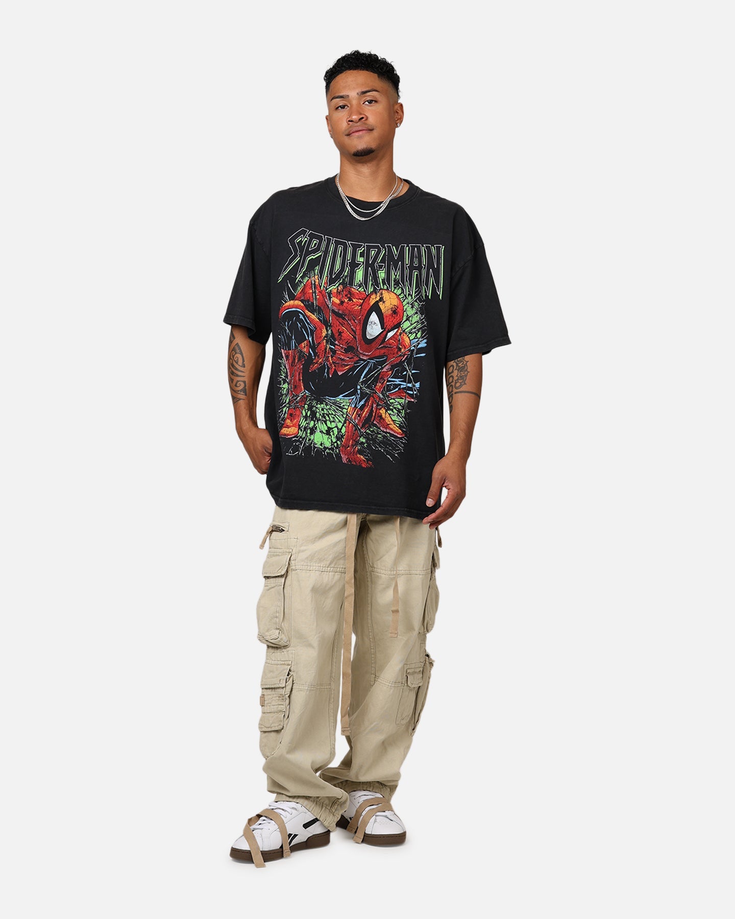 Marvel Spider-Man T-Shirt Black Acidwash