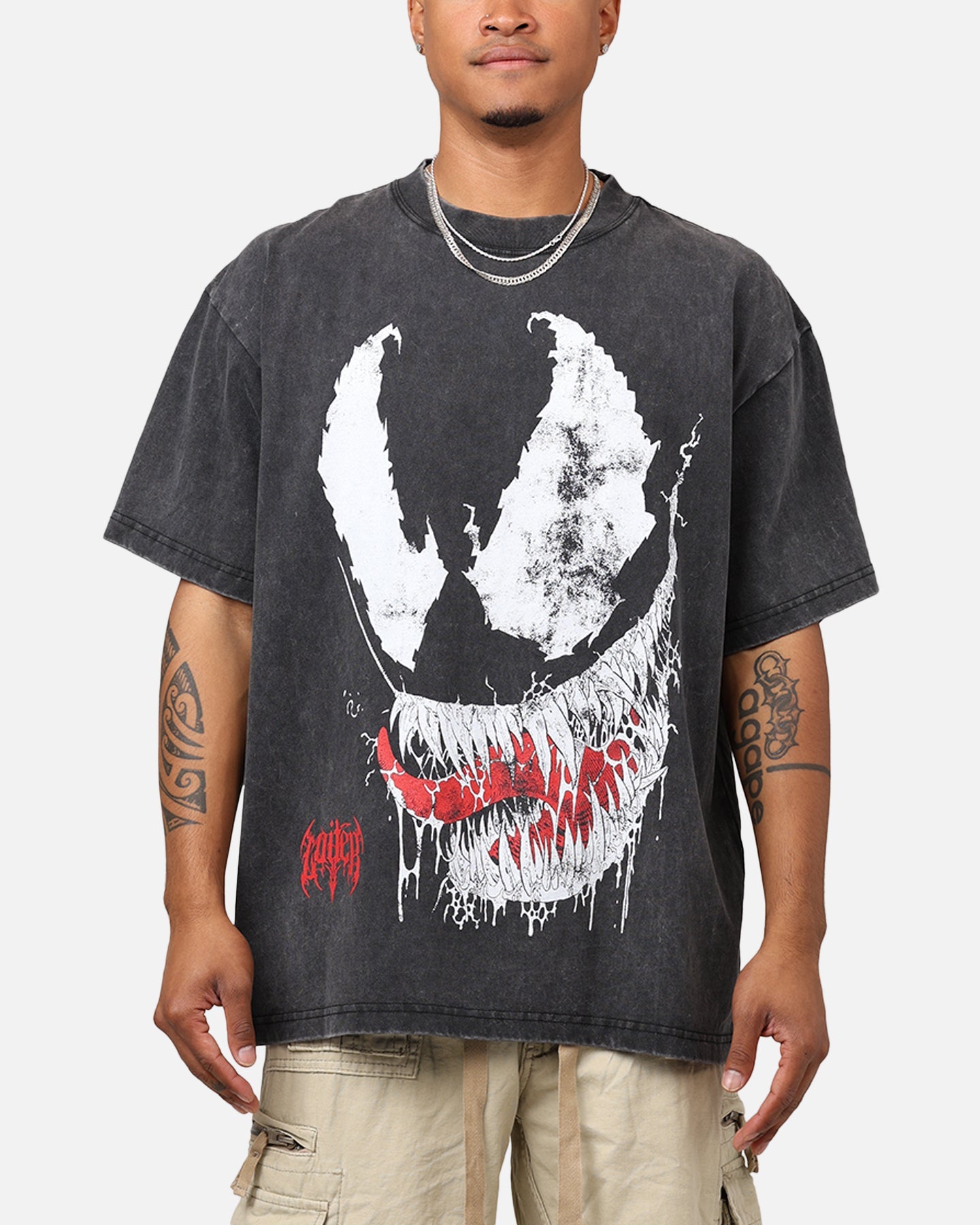 Marvel Spider-Man Venom T-Shirt Black Acidwash