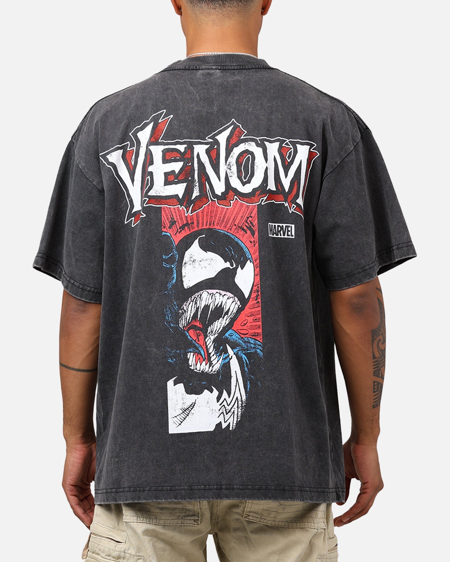 Marvel Spider-Man Venom T-Shirt Black Acidwash