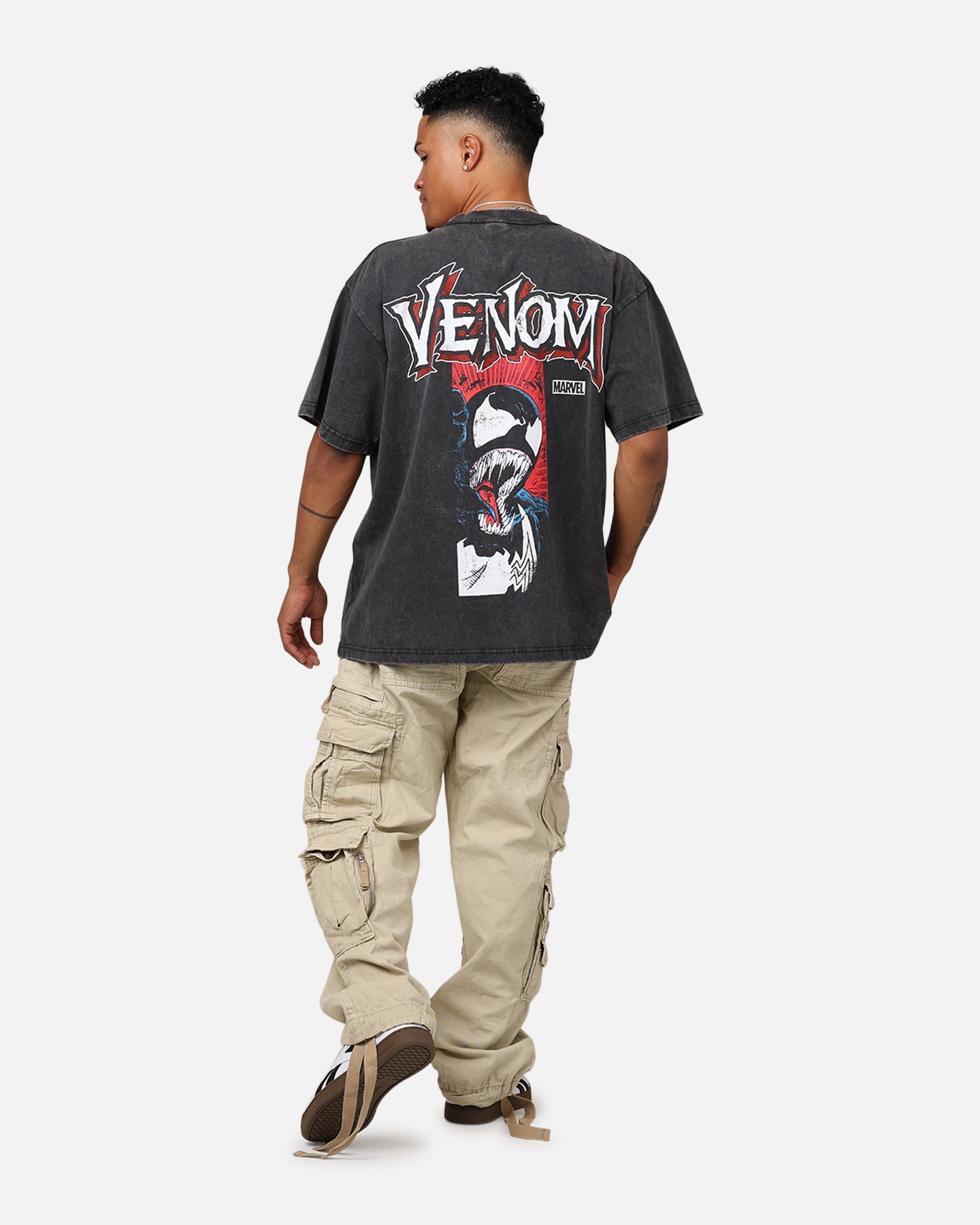 Marvel Spider-Man Venom T-Shirt Black Acidwash