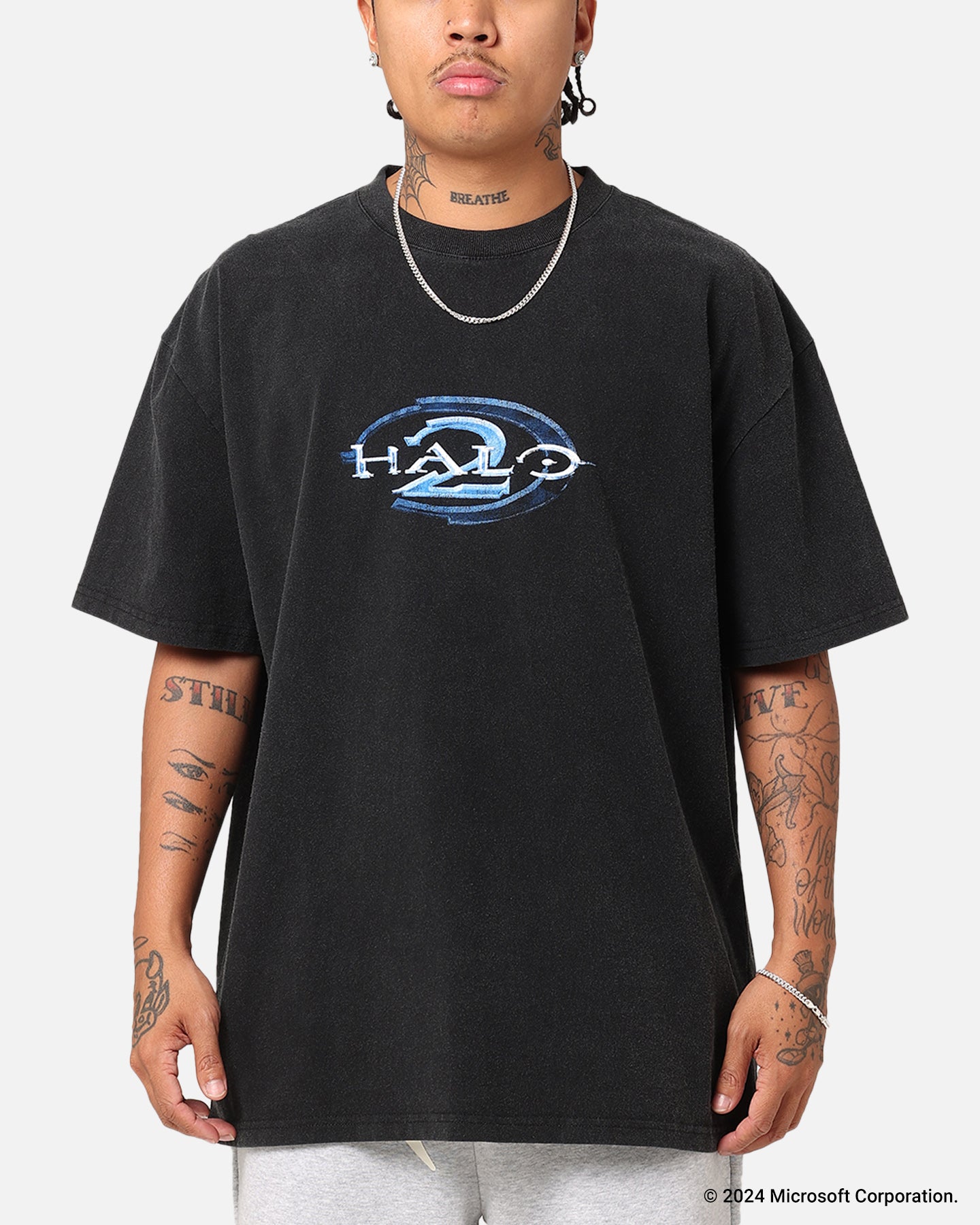 Goat Crew X Halo Halo 2 Vintage T-Shirt Black Acidwash