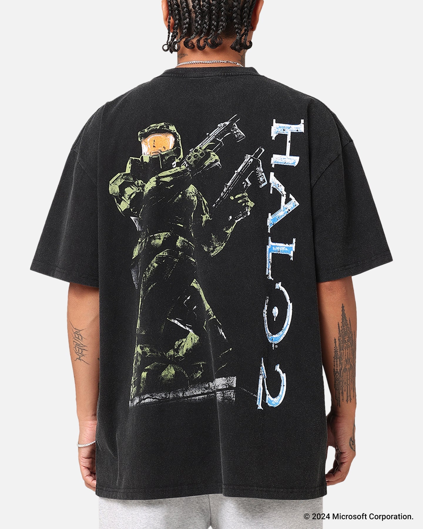 Goat Crew X Halo Halo 2 Vintage T-Shirt Black Acidwash