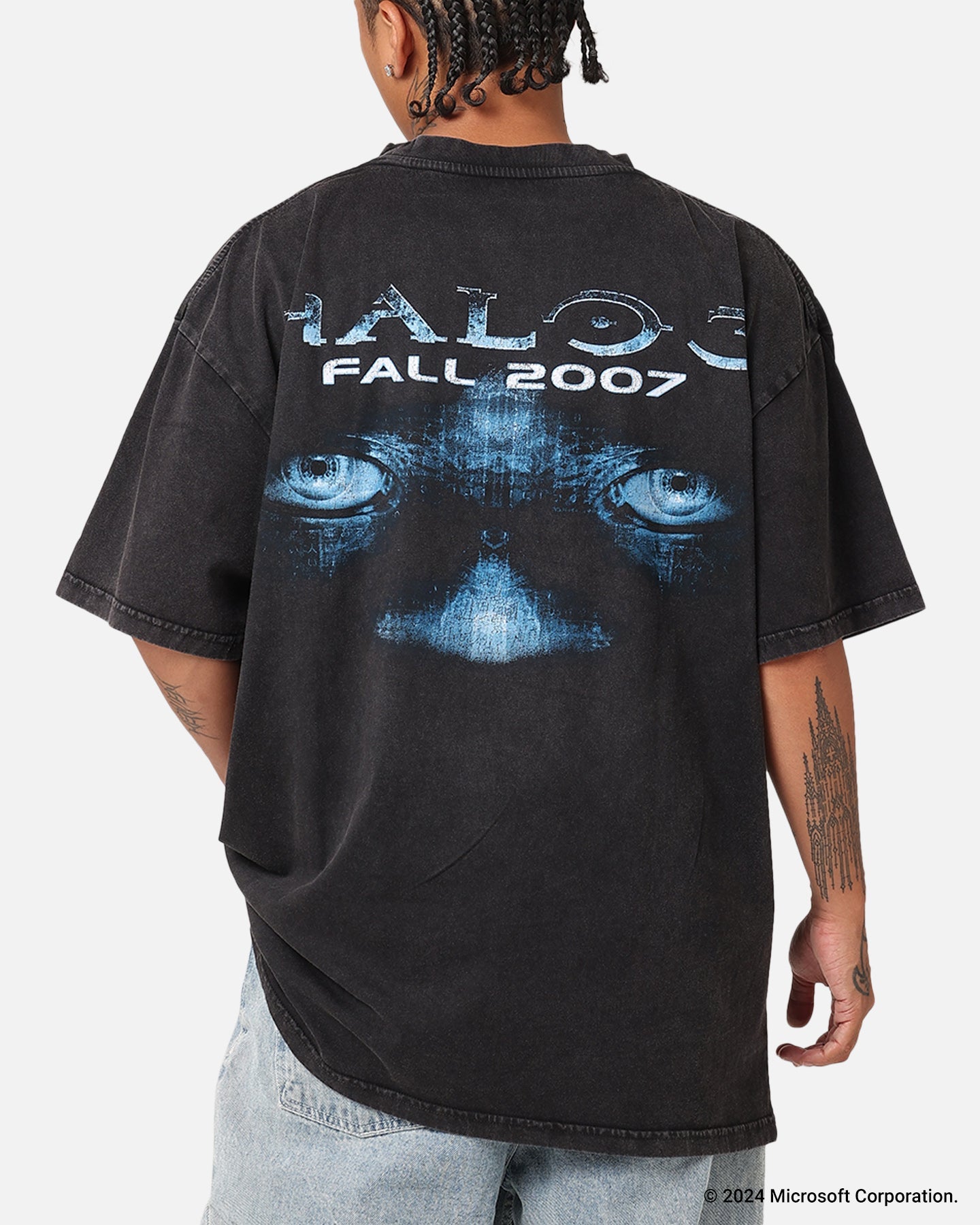 Goat Crew X Halo Halo 3 Vintage T-Shirt Black Acidwash