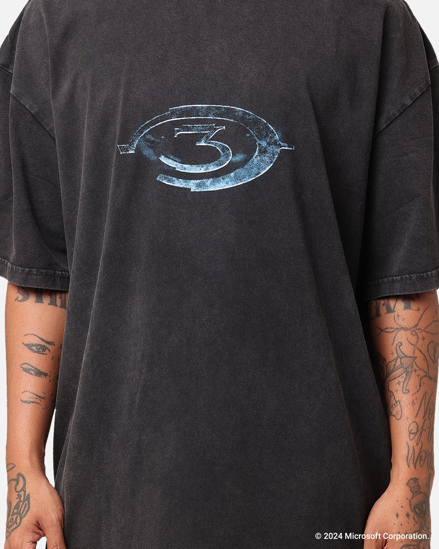 Goat Crew X Halo Halo 3 Vintage T-Shirt Black Acidwash