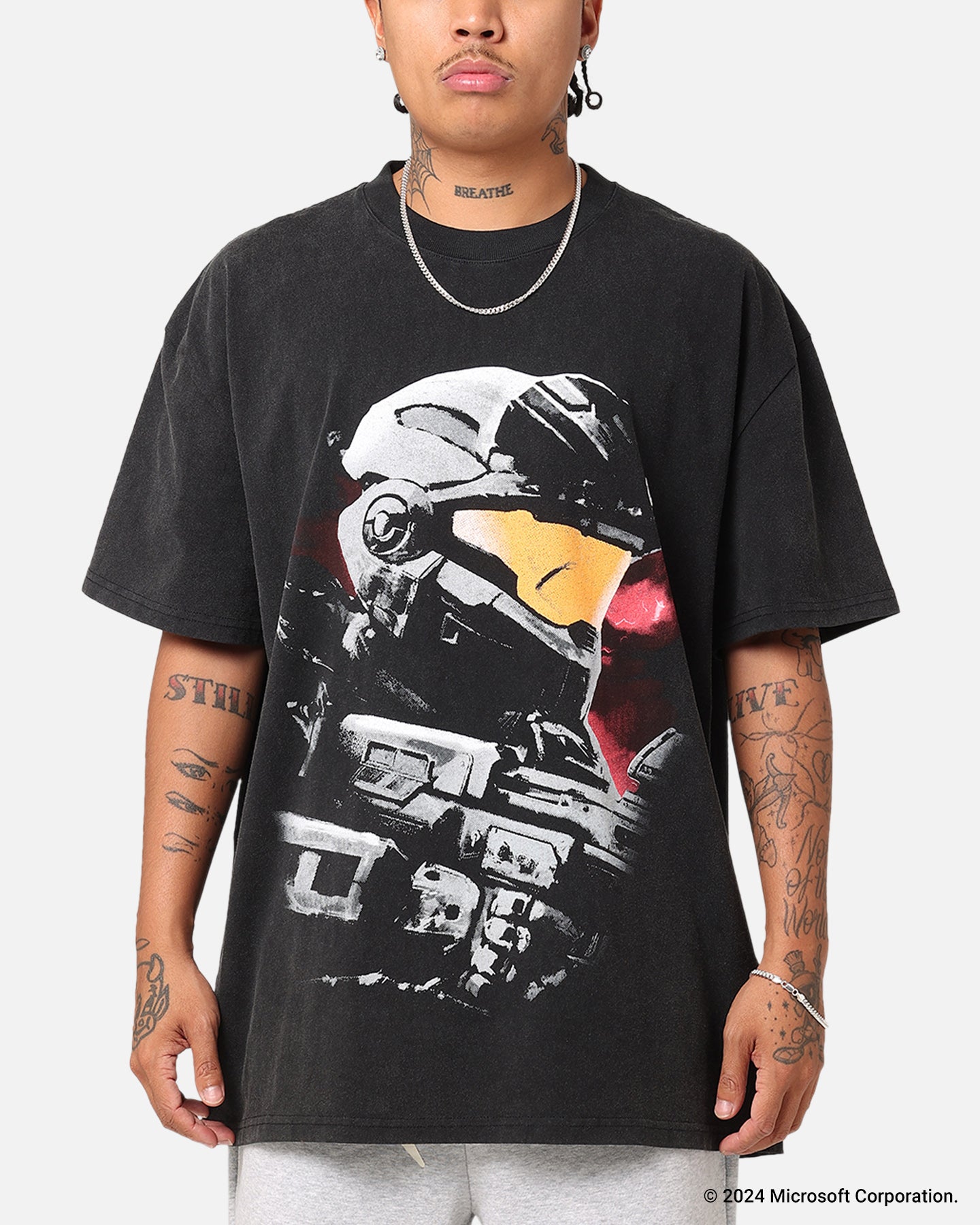 Goat Crew X Halo Halo Reach Vintage T-Shirt Black Acidwash