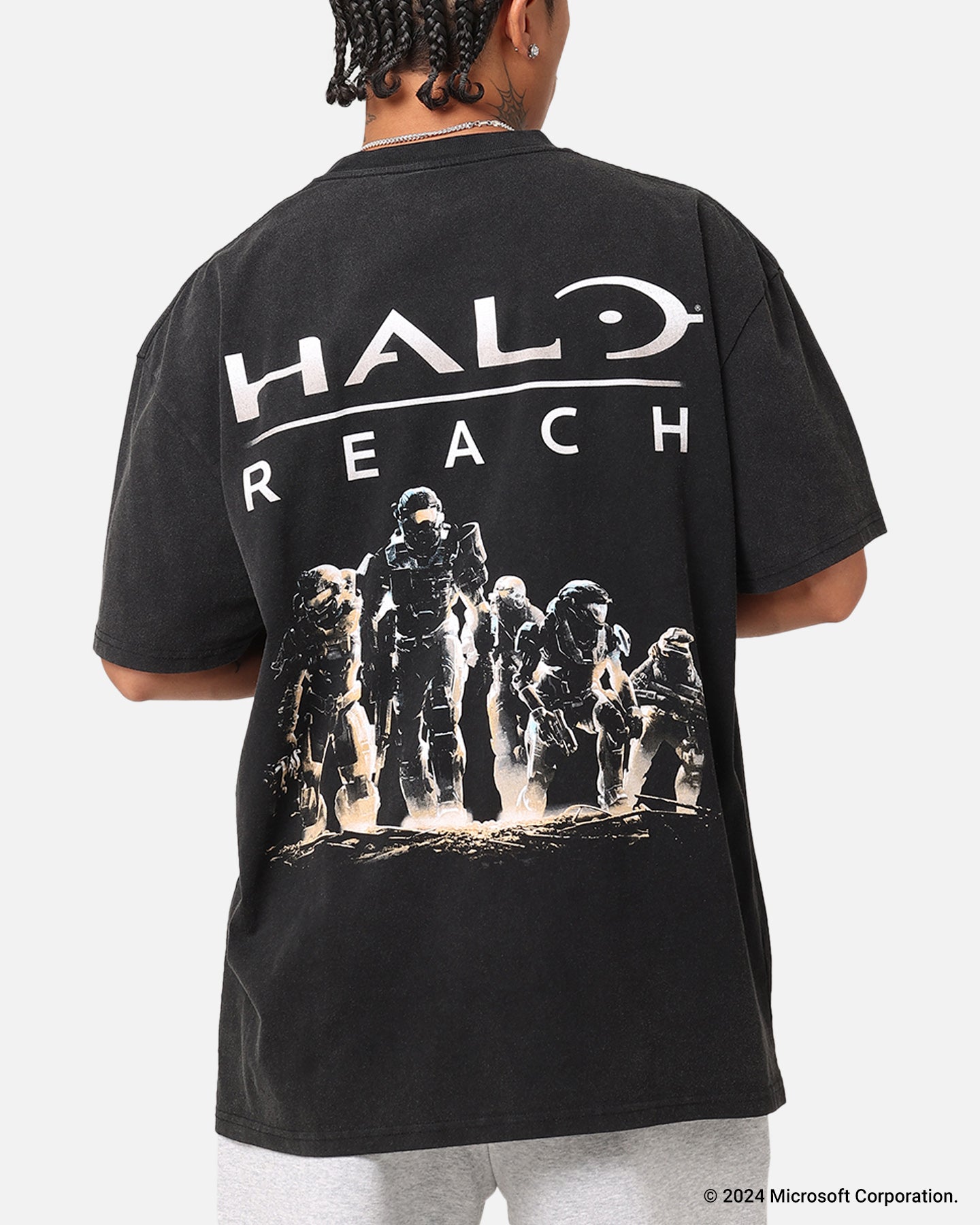 Goat Crew X Halo Halo Reach Vintage T-Shirt Black Acidwash