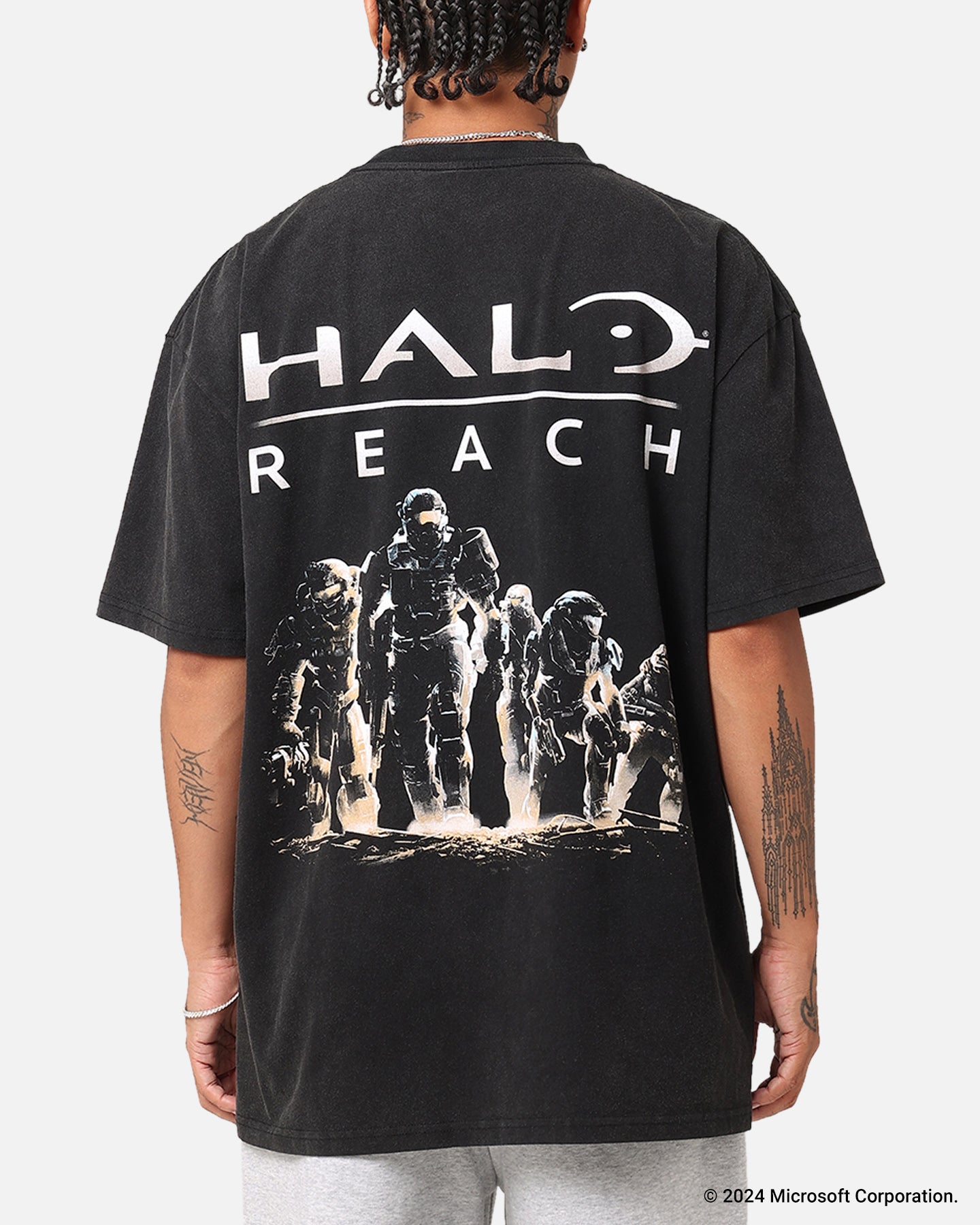 Goat Crew X Halo Halo Reach Vintage T-Shirt Black Acidwash