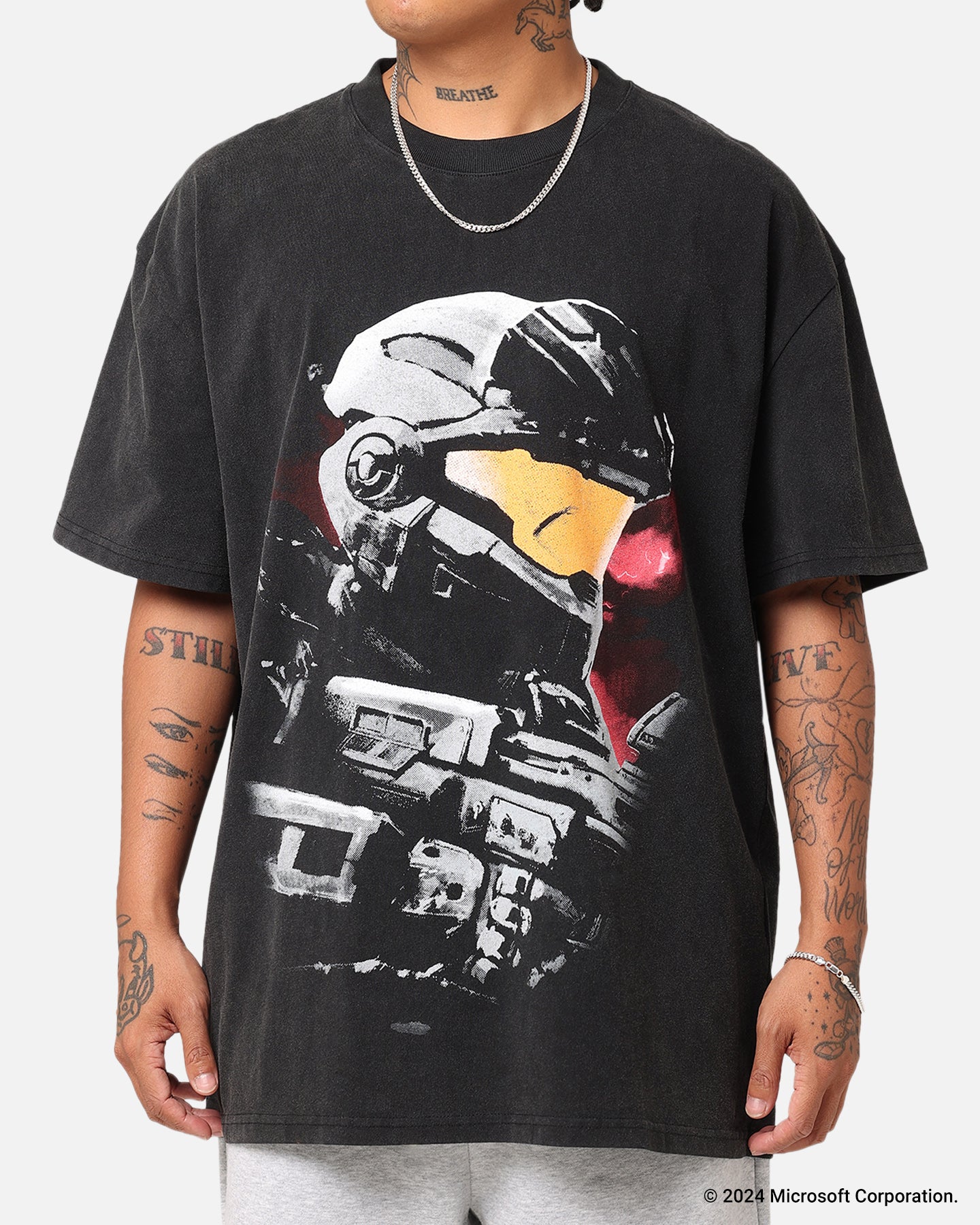 Goat Crew X Halo Halo Reach Vintage T-Shirt Black Acidwash