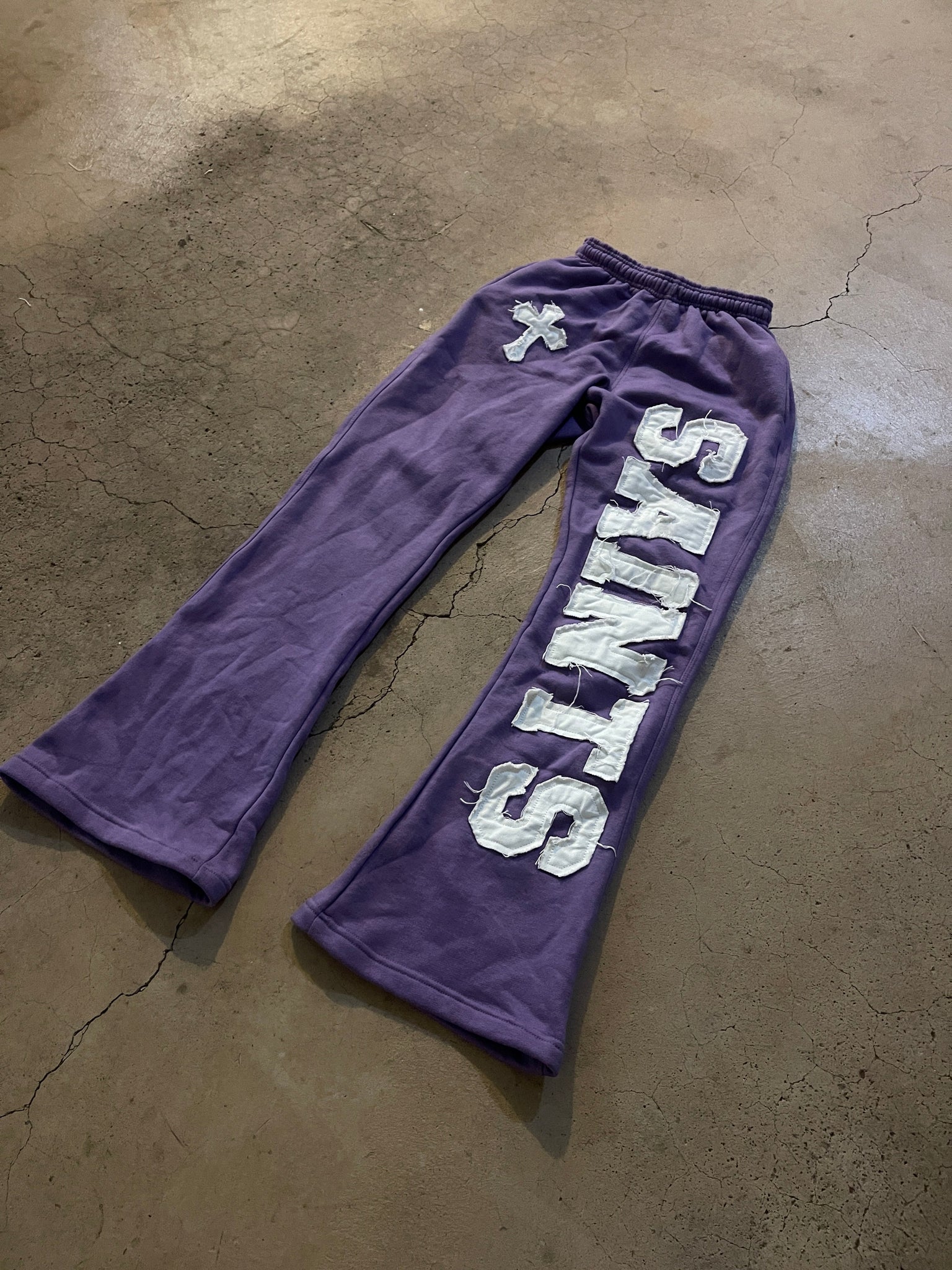 PURPLE FLARED SWEATPANTS