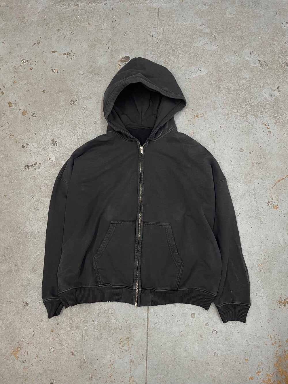 OVERSIZE ZIP-UP HOODIE AGED BLACK