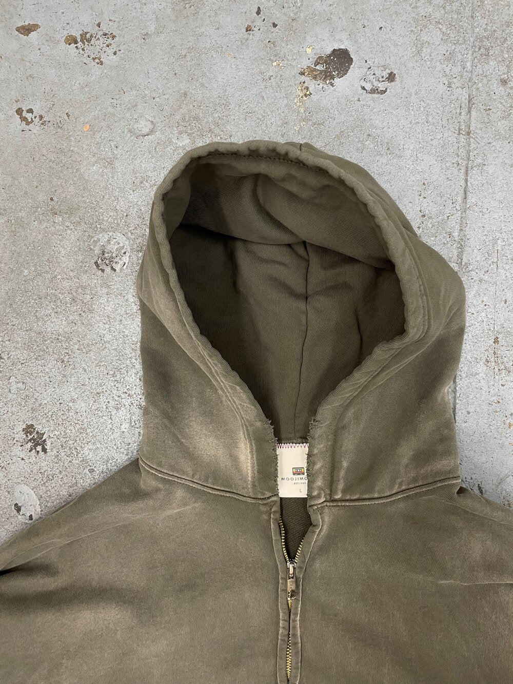 OVERSIZE ZIP-UP HOODIE AGED OLIVE GREEN