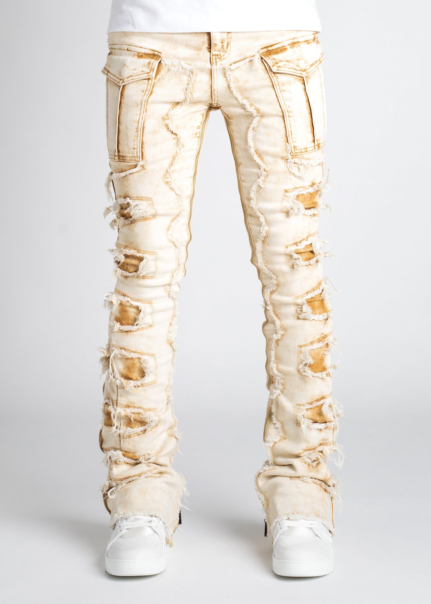 Cream Vintage Stacked Denim