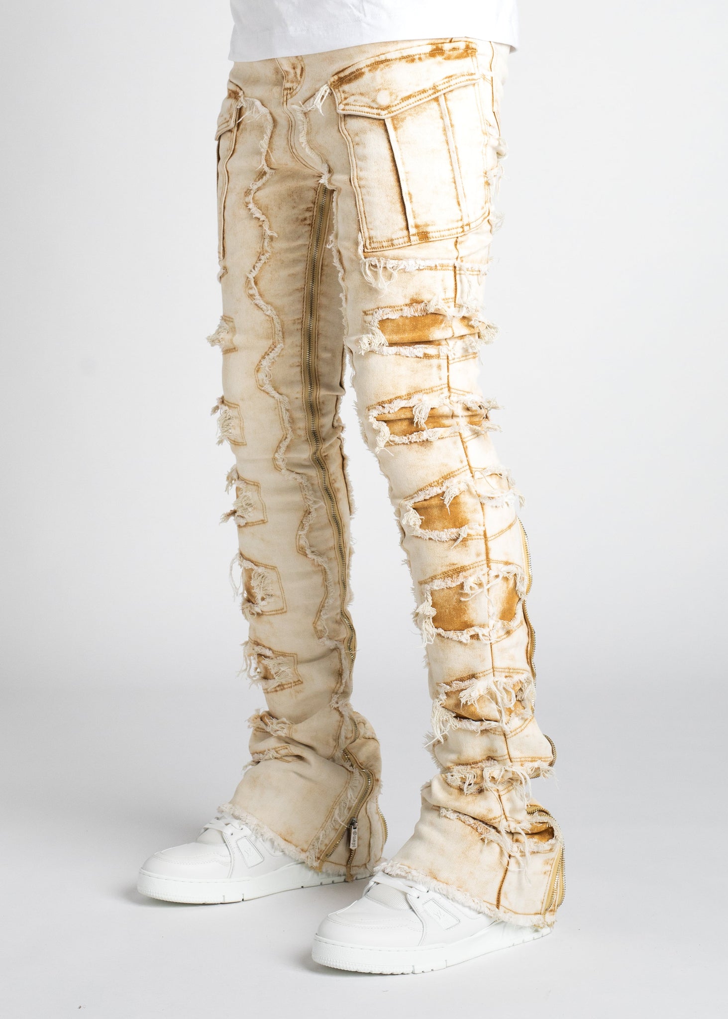 Cream Vintage Stacked Denim