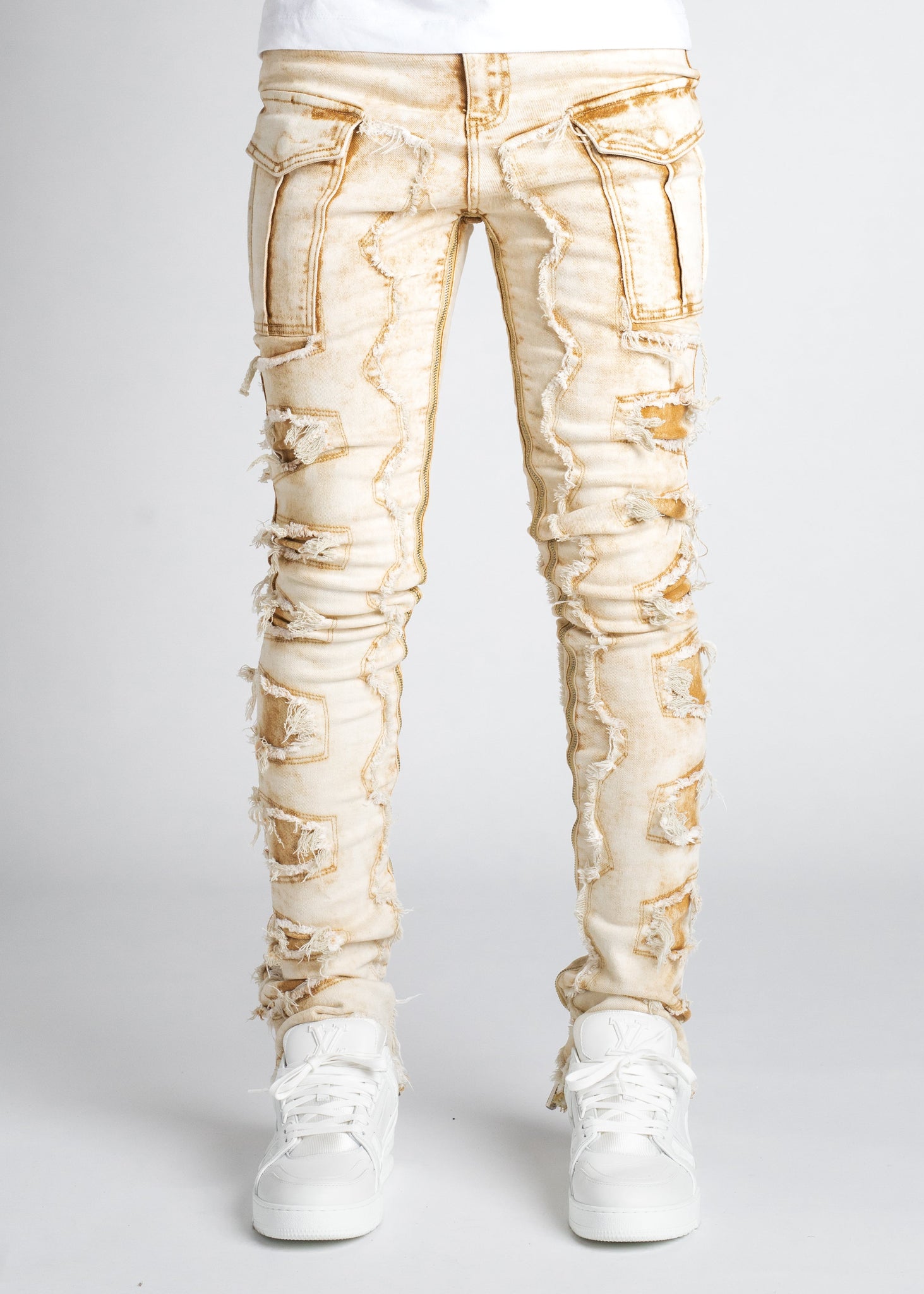 Cream Vintage Stacked Denim