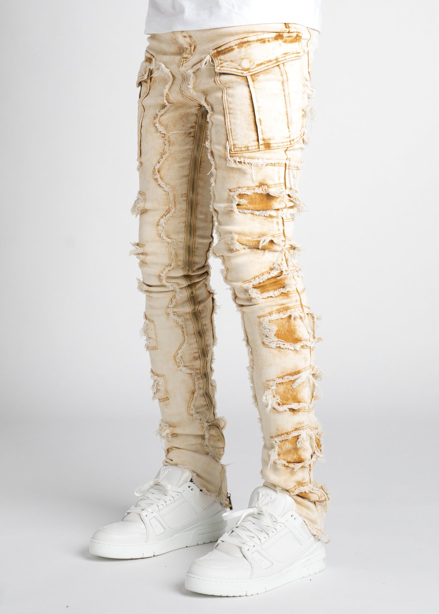 Cream Vintage Stacked Denim