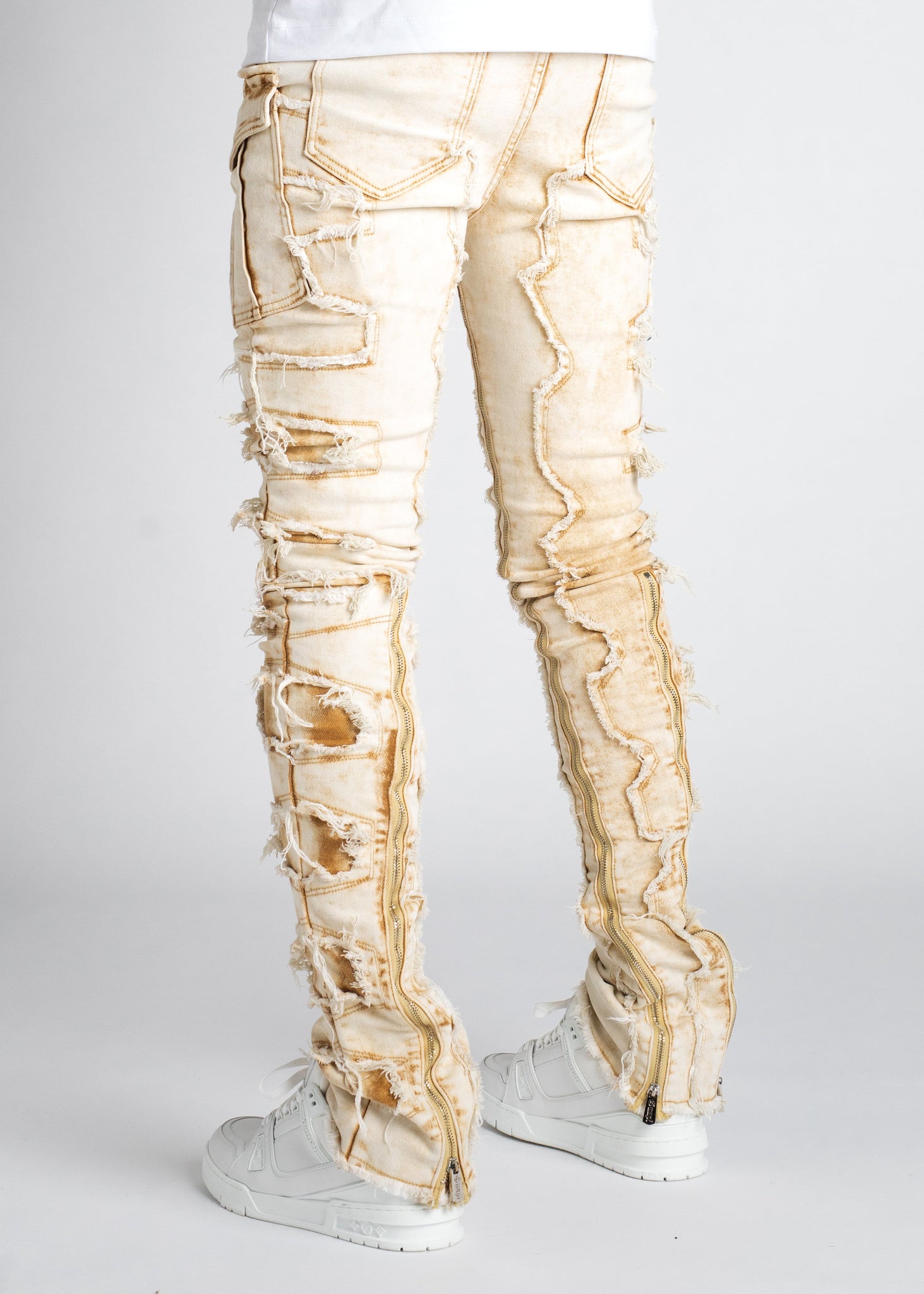 Cream Vintage Stacked Denim