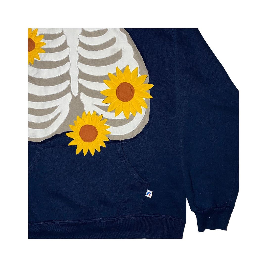 Reworked Skeleton Sunflower Hoodie