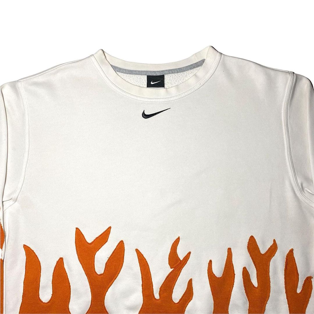 Reworked Nike Orange Flames Sweatshirt