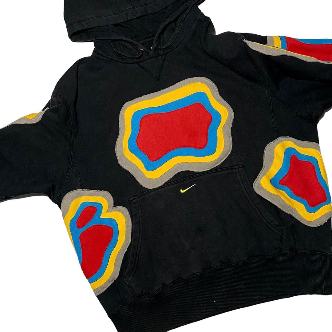 Reworked Nike Thermal Hoodie Black/Yellow/Blue/Red