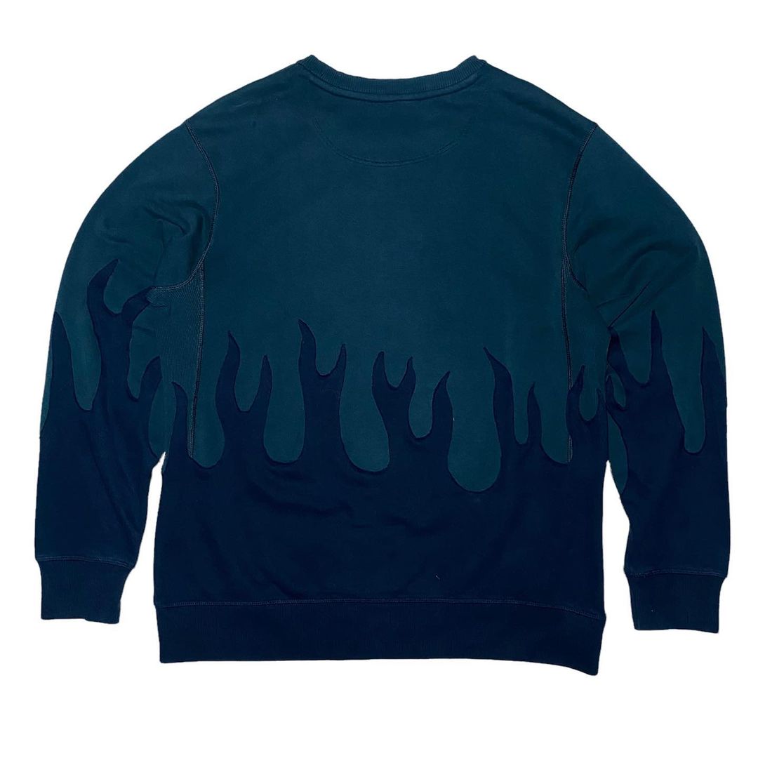 Reworked Nike Flames Green Sweatshirt