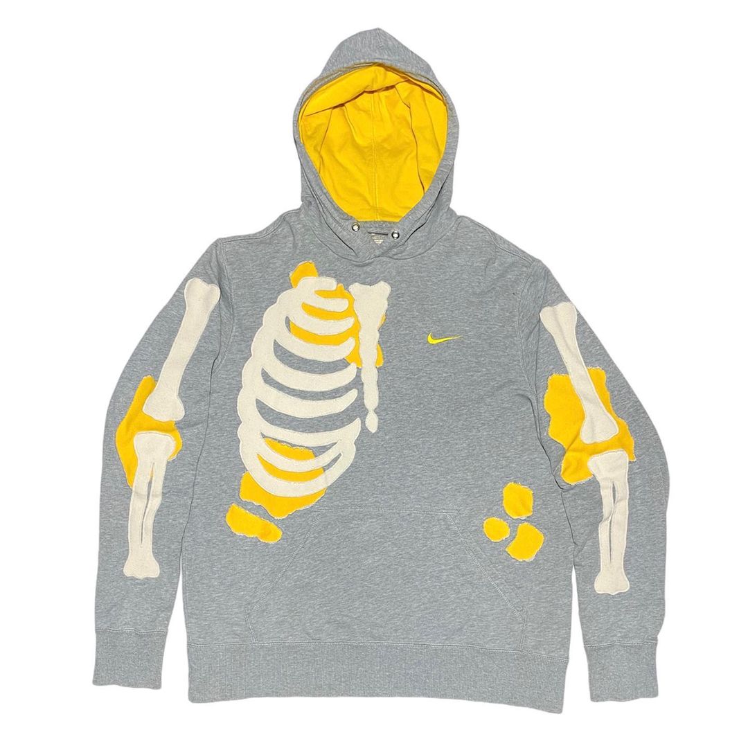 Reworked Nike Skeleton Hoodie Gray/Yellow