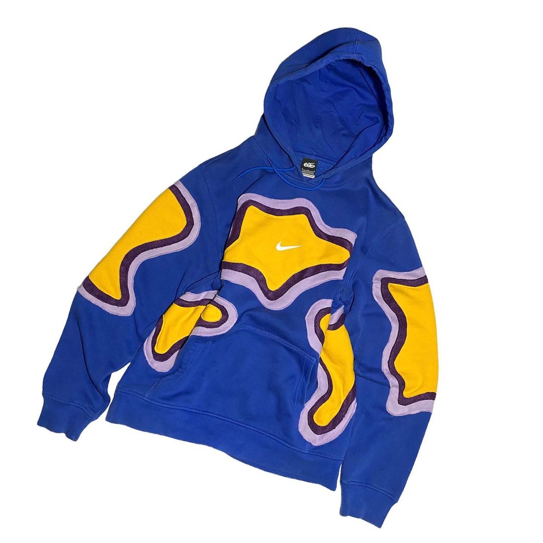 Reworked Nike Thermal Hoodie Blue/Yellow