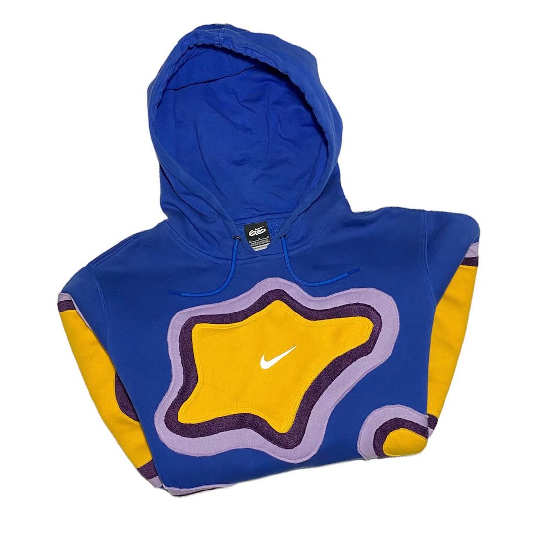 Reworked Nike Thermal Hoodie Blue/Yellow