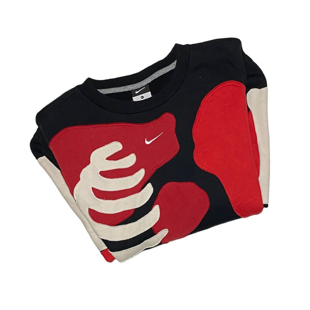 Reworked Nike Skeleton Sweatshirt Black/Red