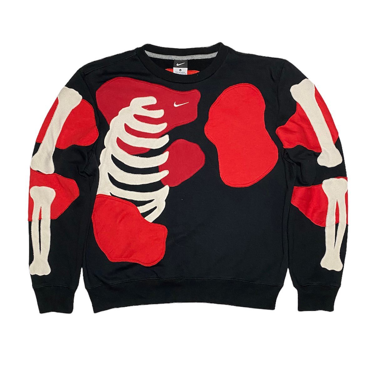 Reworked Nike Skeleton Sweatshirt Black/Red