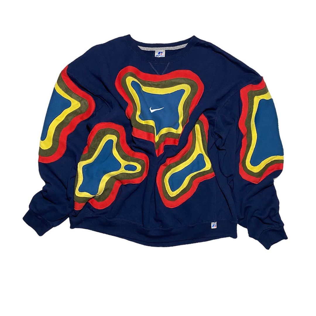 Reworked Nike Thermal Sweatshirt Blue/Red/Yellow