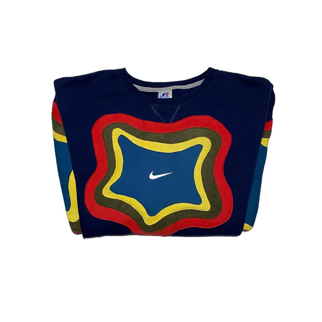 Reworked Nike Thermal Sweatshirt Blue/Red/Yellow