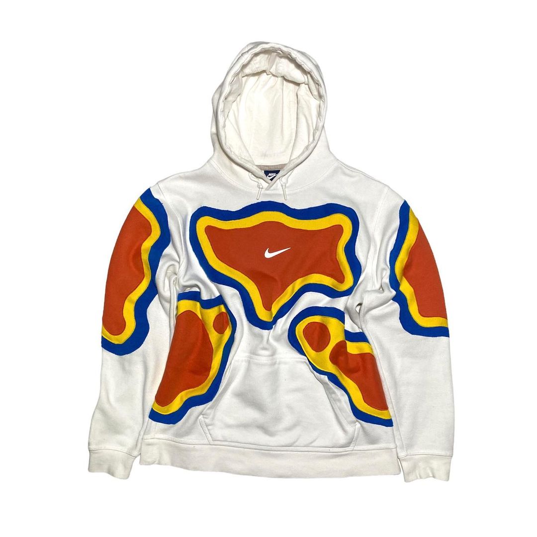 Reworked Nike Thermal Hoodie White/Blue/Yellow/Red