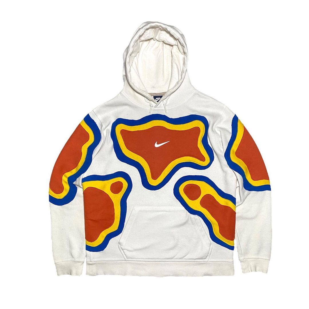 Reworked Nike Thermal Hoodie White/Blue/Yellow/Red