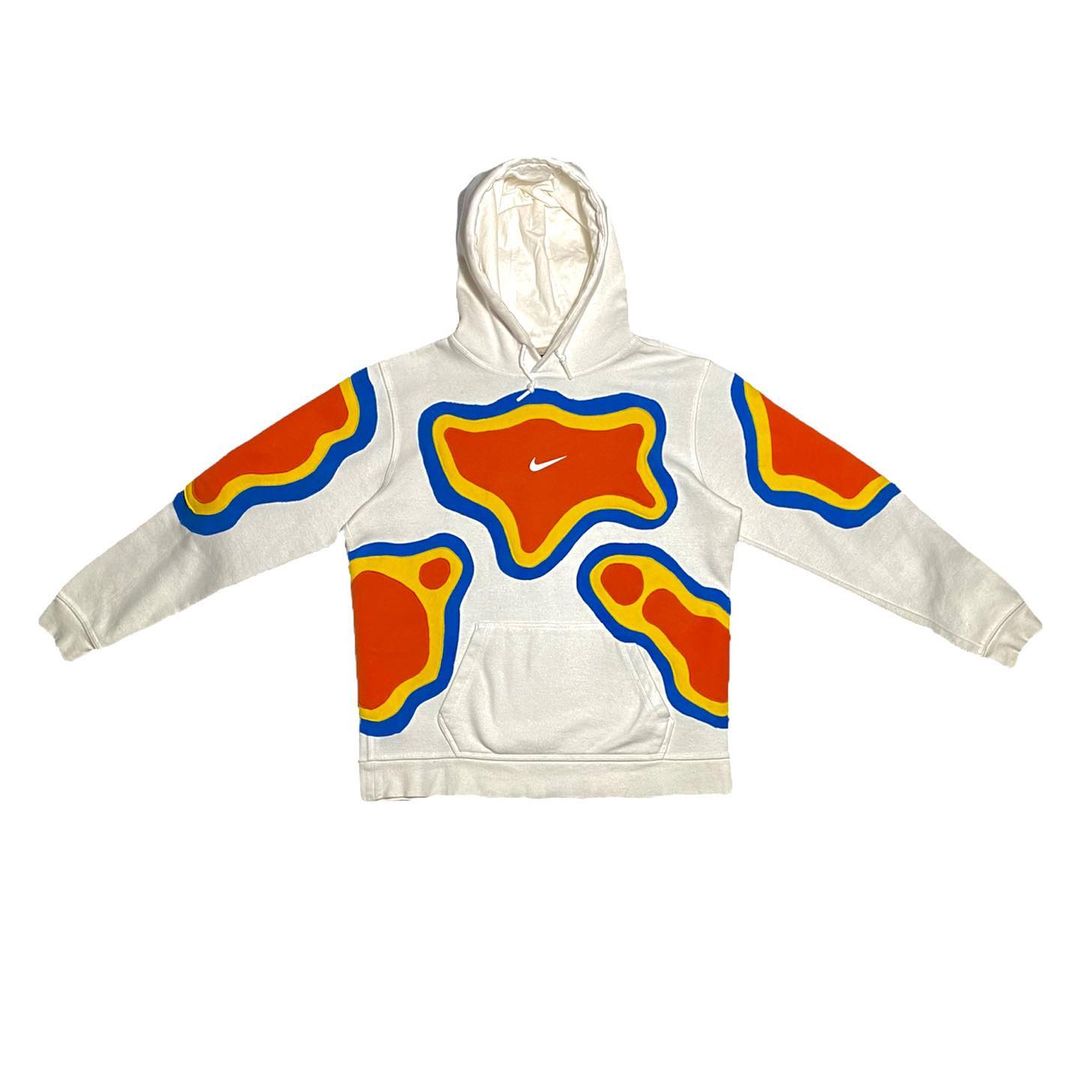 Reworked Nike Thermal Hoodie White/Blue/Yellow/Red