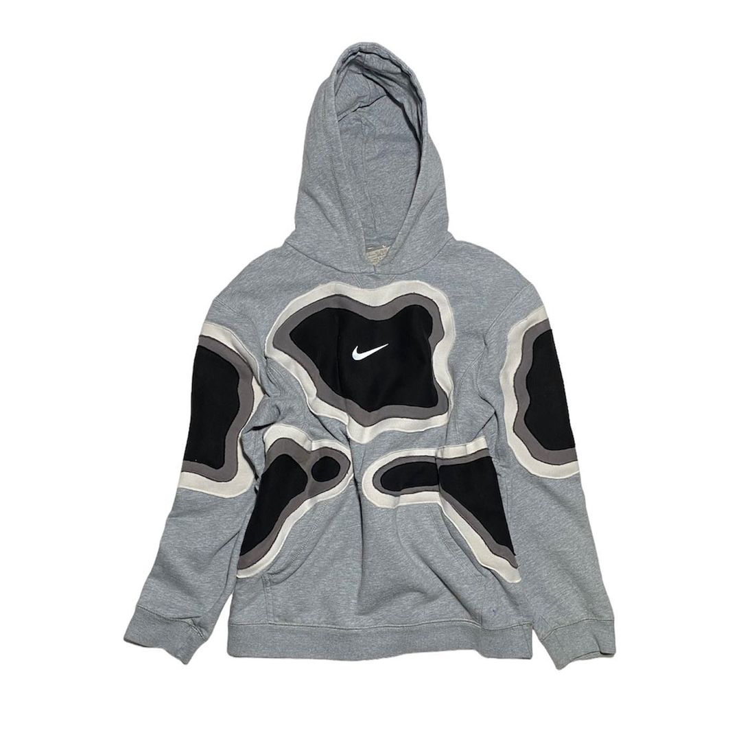 Reworked Nike Thermal Hoodie Gray/White/Black