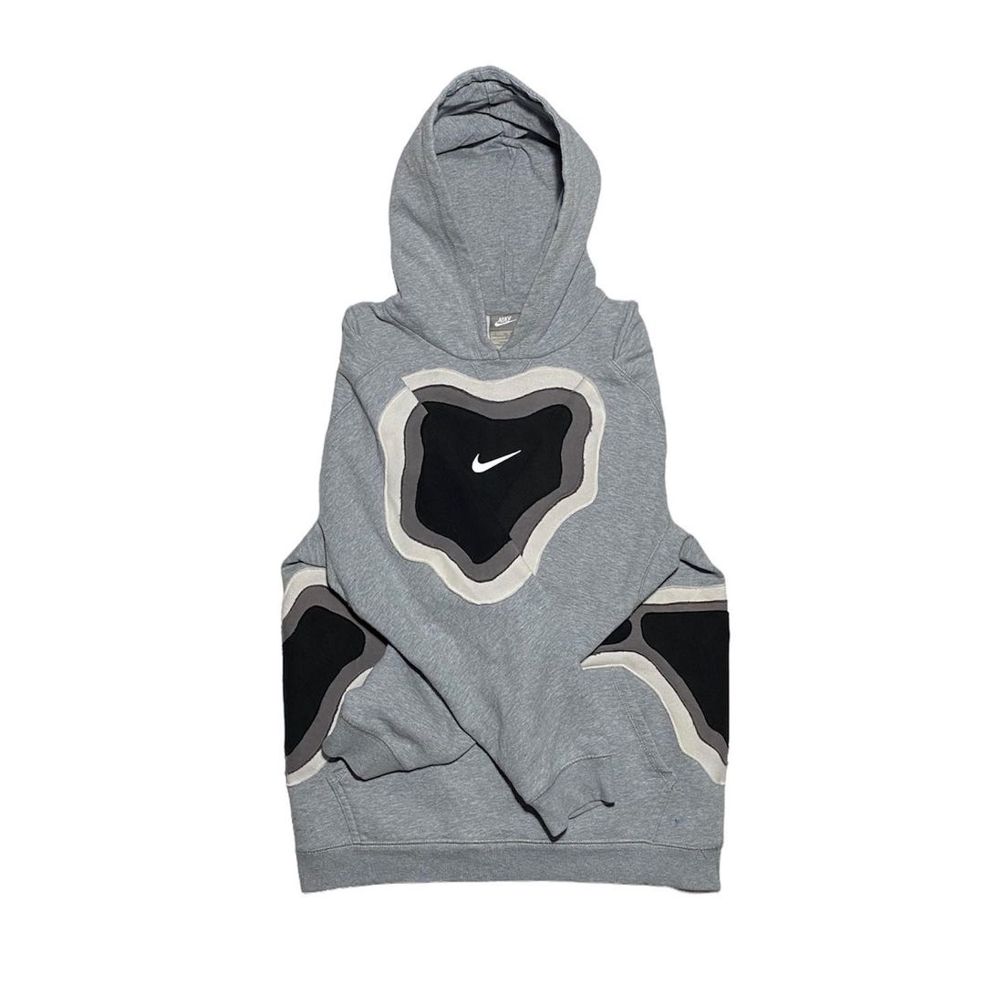 Reworked Nike Thermal Hoodie Gray/White/Black