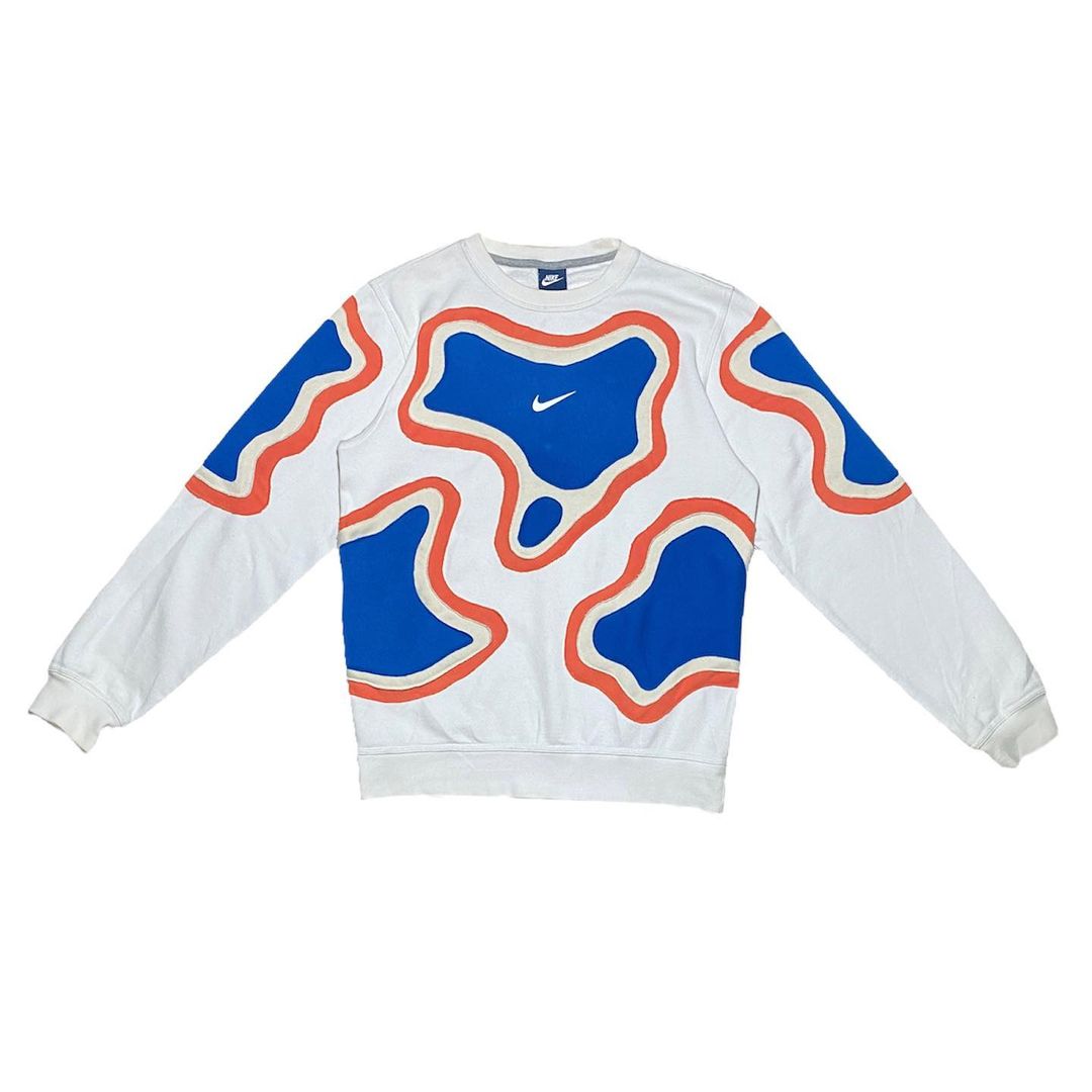 Reworked Nike Thermal Sweatshirt White/Orange/Blue